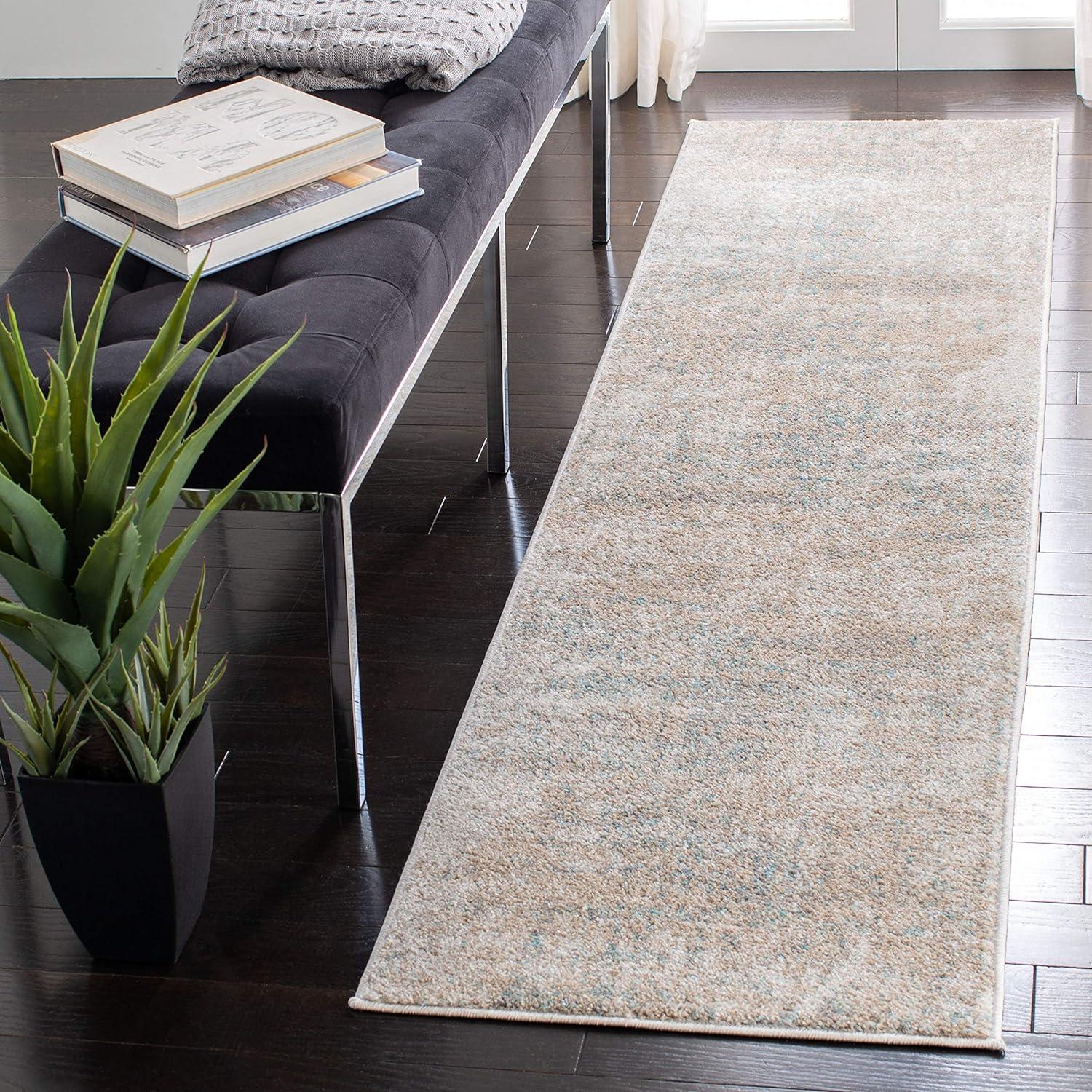 Chic Lodge Style 2'6" x 6' Reversible Runner Rug in Beige/Slate