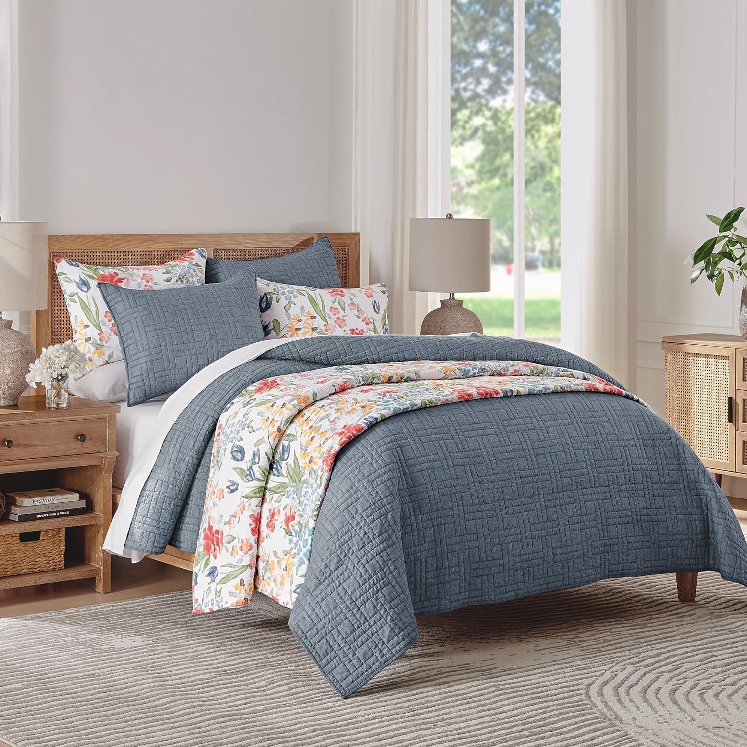 Melange Stitch White Euro Sham Set of 2 - Levtex Home