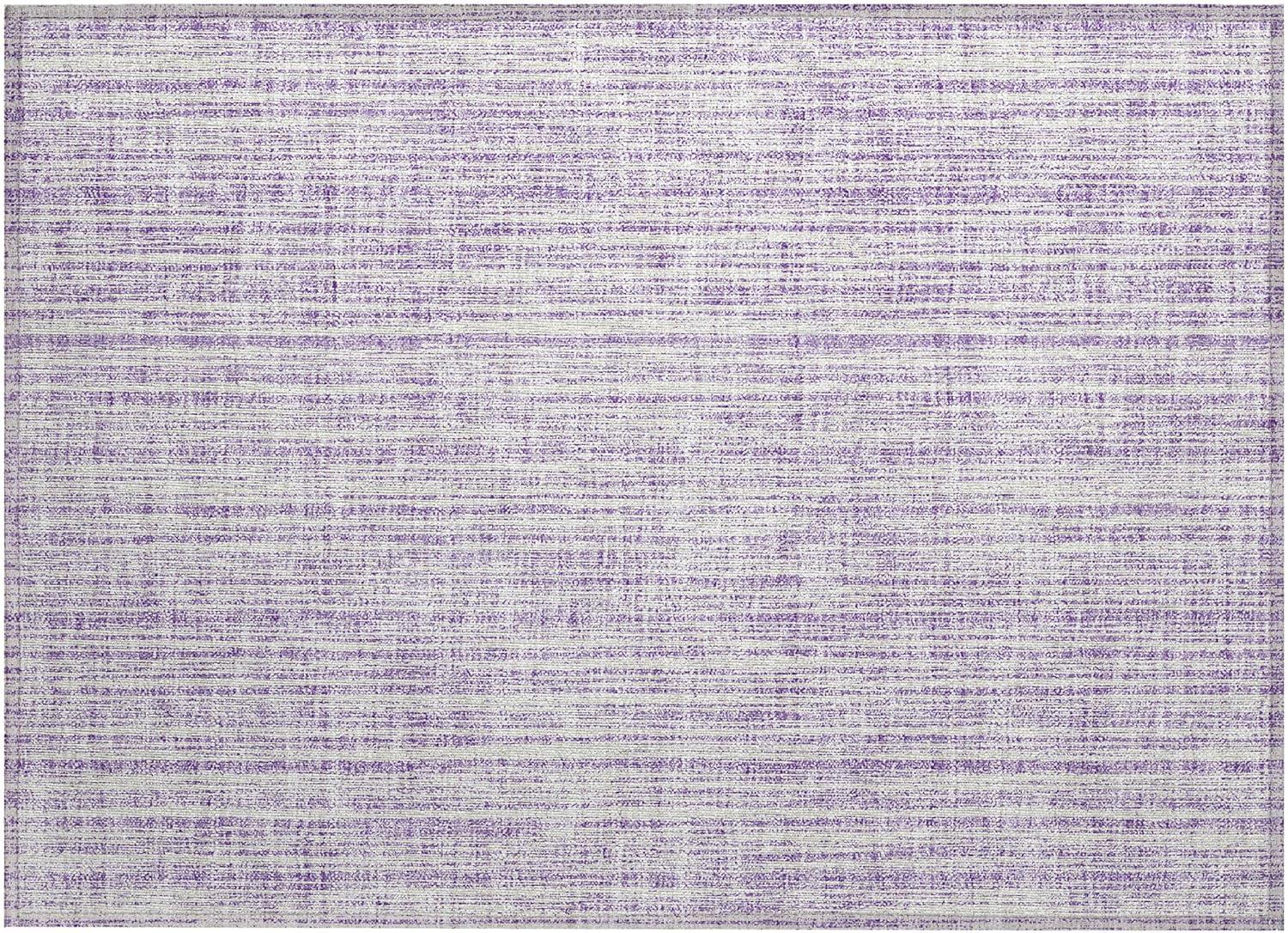 Lavender Stripe Synthetic Flat Woven Indoor/Outdoor Rug