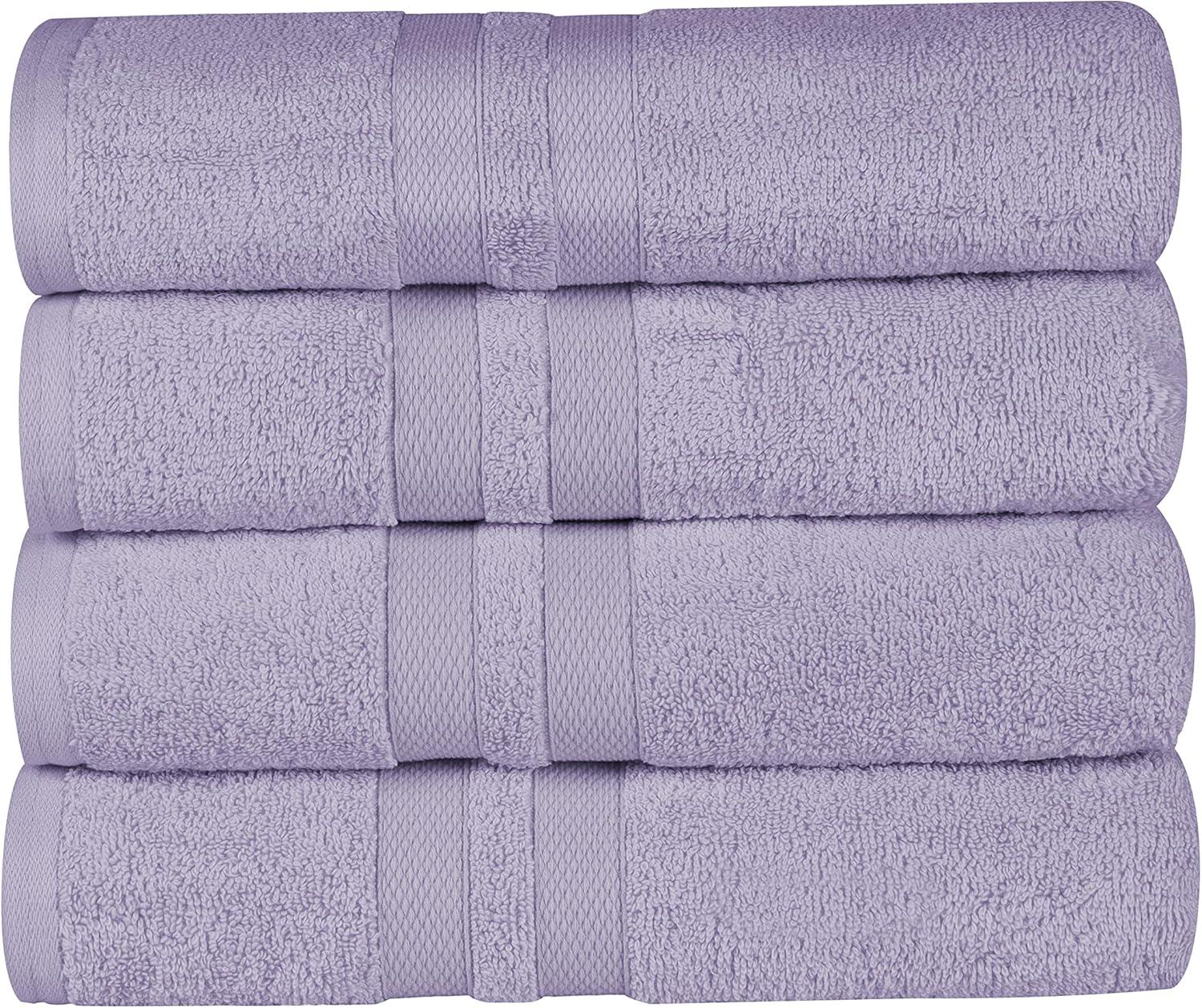 Superior Ultra Soft Cotton Solid 4-Piece Bath Towel Sets, Wisteria