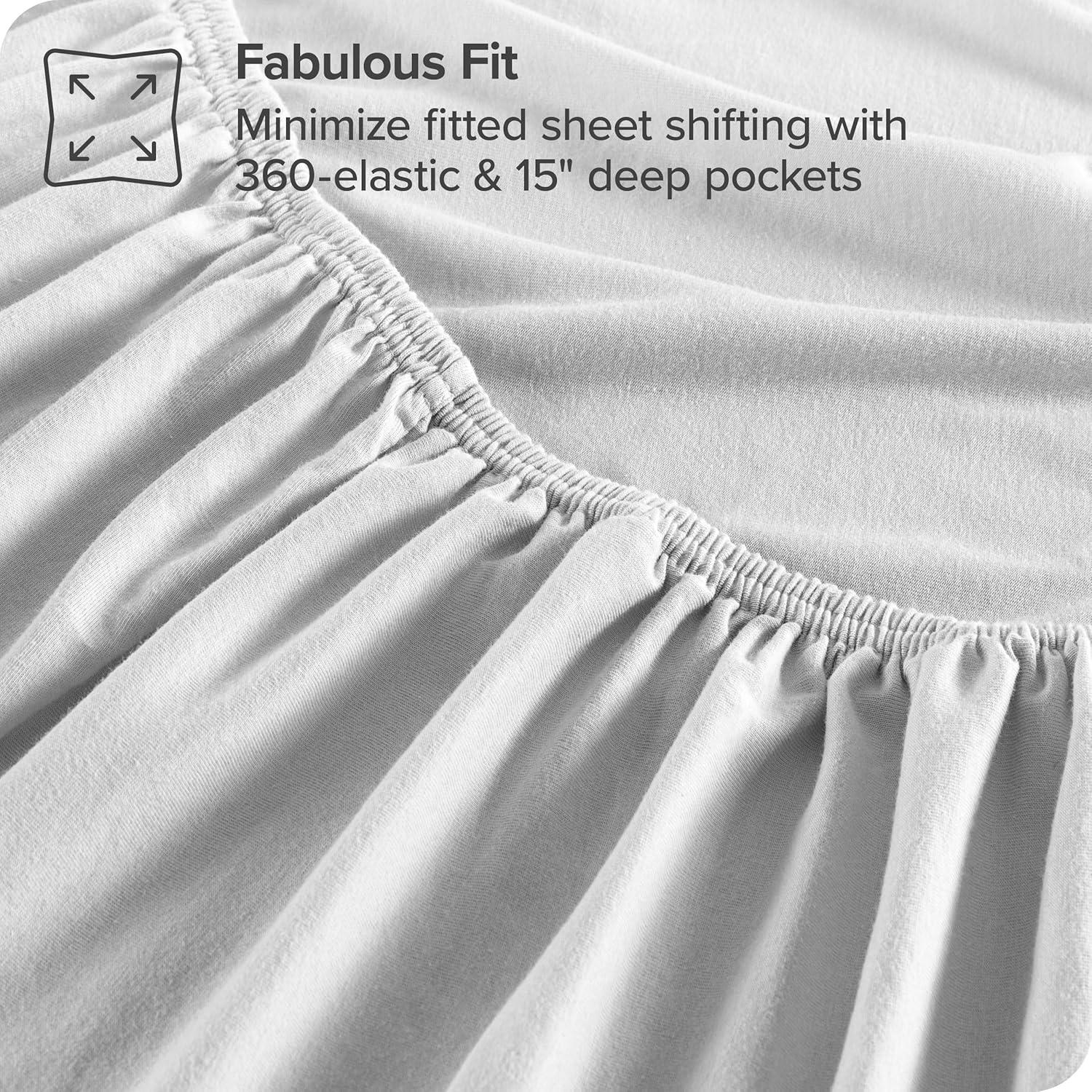 Bare Home Organic 100% Cotton Jersey Knit Fitted Sheet