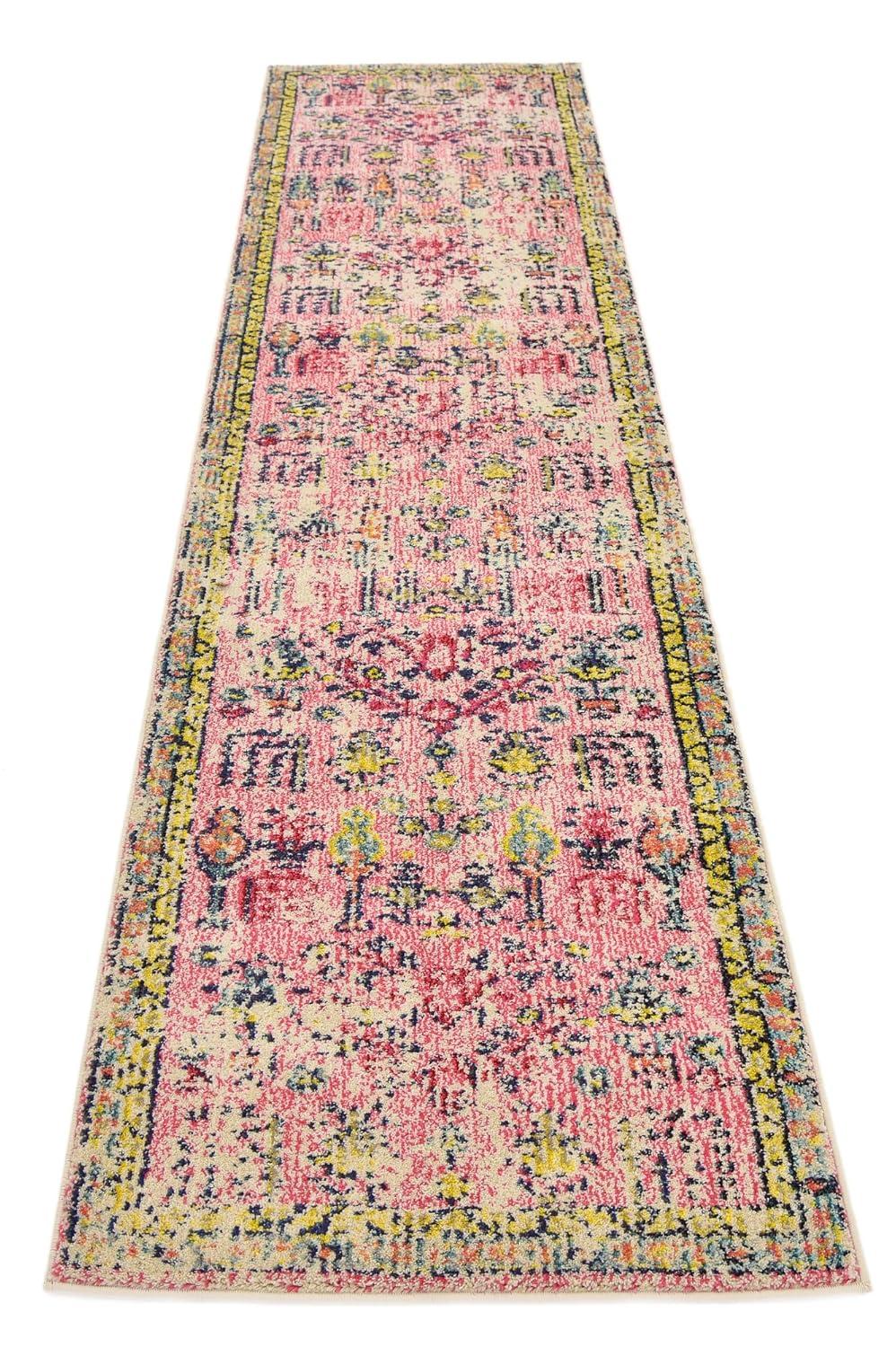 Unique Loom Monterey Collection Area Rug - Adobe (2' 7" x 10' Runner Pink/Blue)