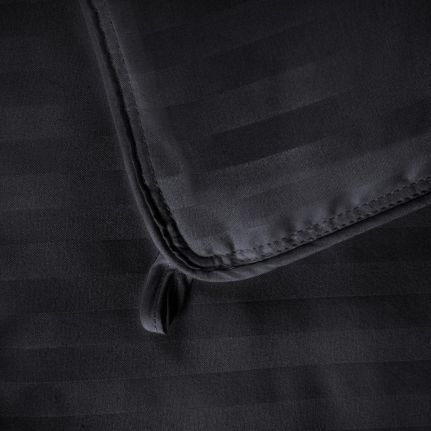 Superior Striped Reversible Box-Quilt Brushed Microfiber Medium Weight Down Alternative Comforter
