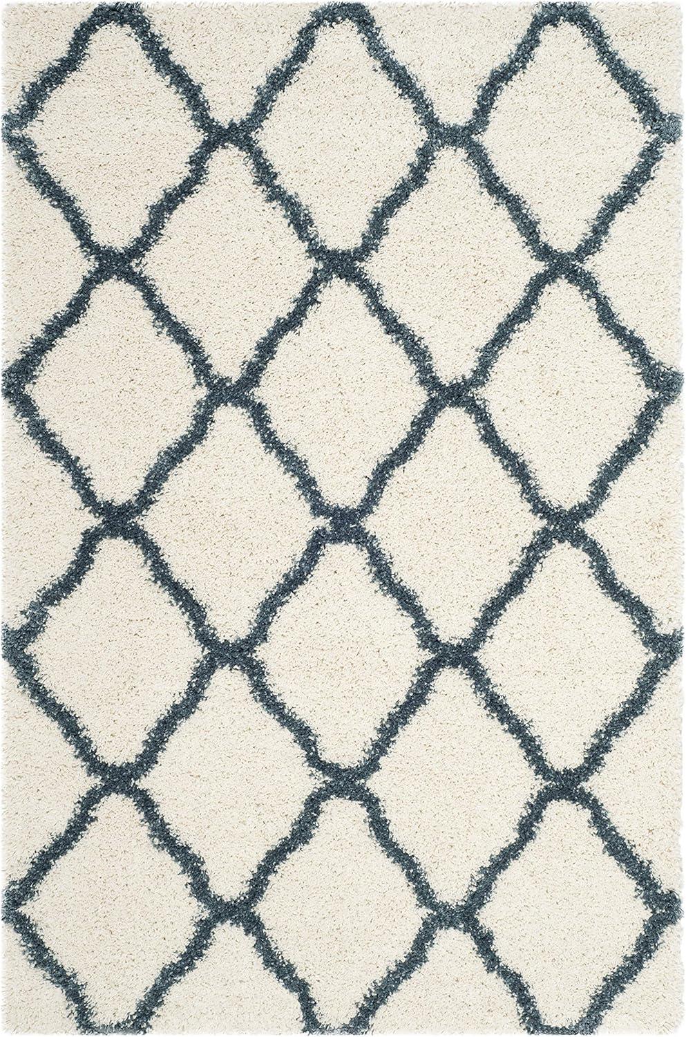 Hudson Shag SGH283 Power Loomed Indoor Accent Rug - Ivory/Steel Blue - 3'x5' - Safavieh.