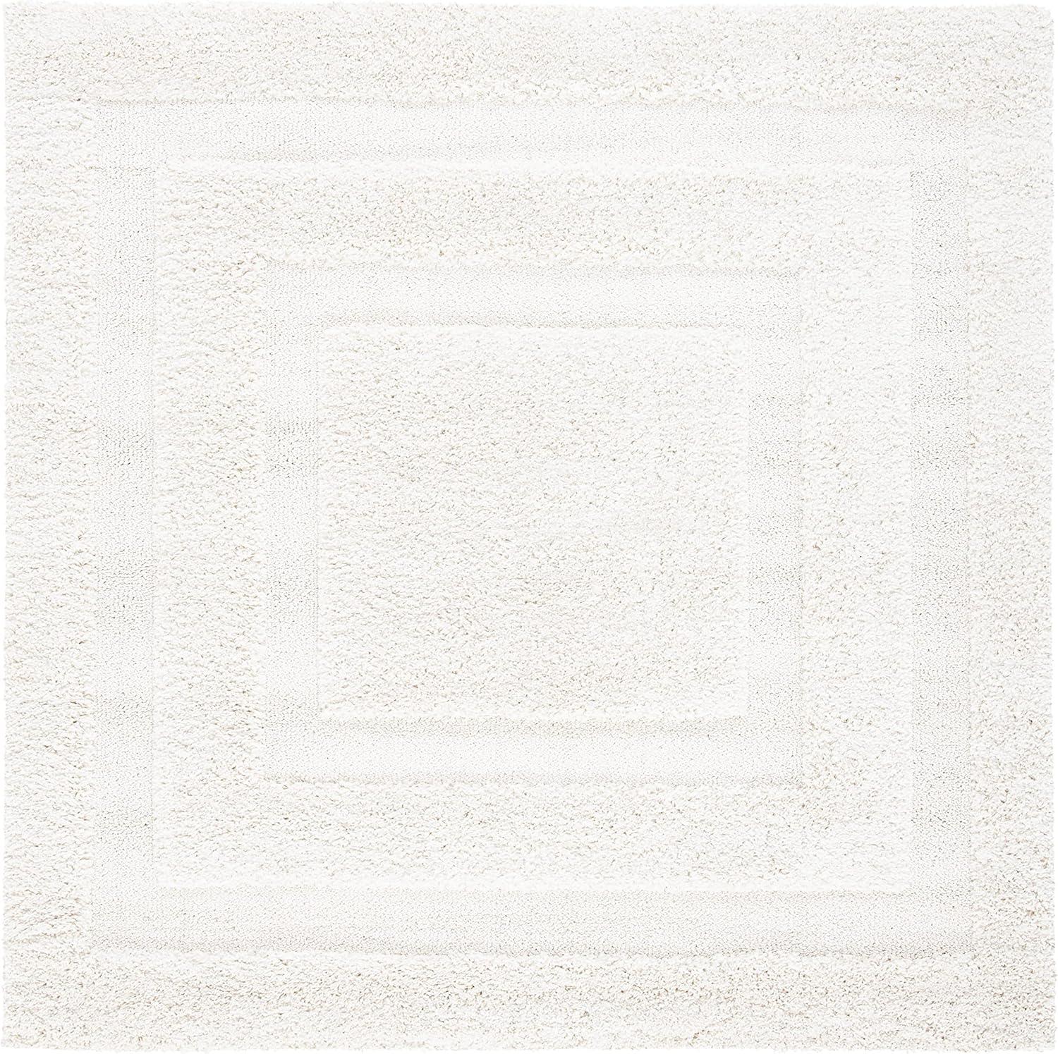 Florida Shag SG454 Power Loomed Indoor Area Rug - Creme/Creme - 4'x4' - Safavieh.
