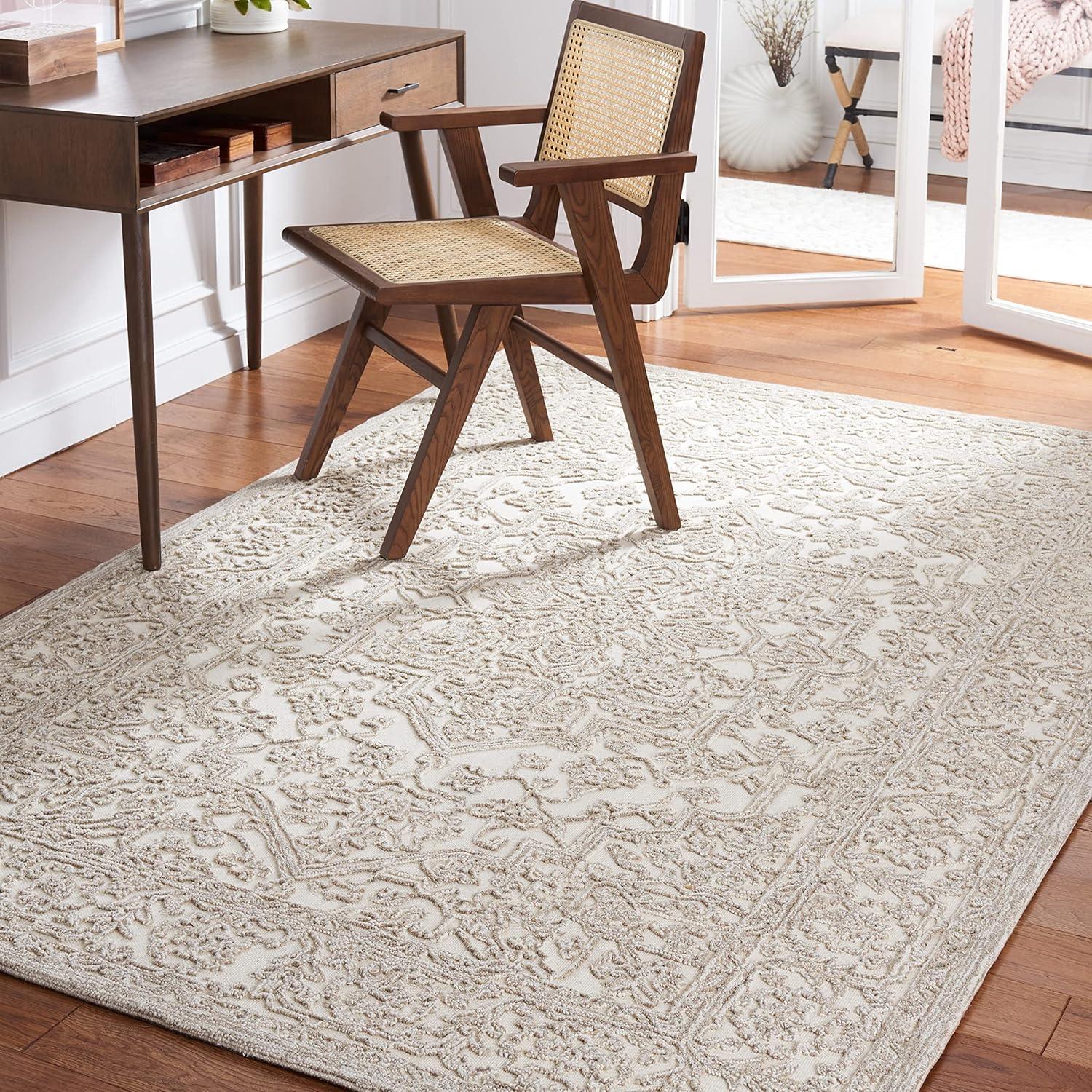 Trace TRC302 Hand Tufted Area Rug - Ivory/Natural - 5'x8' - Safavieh.