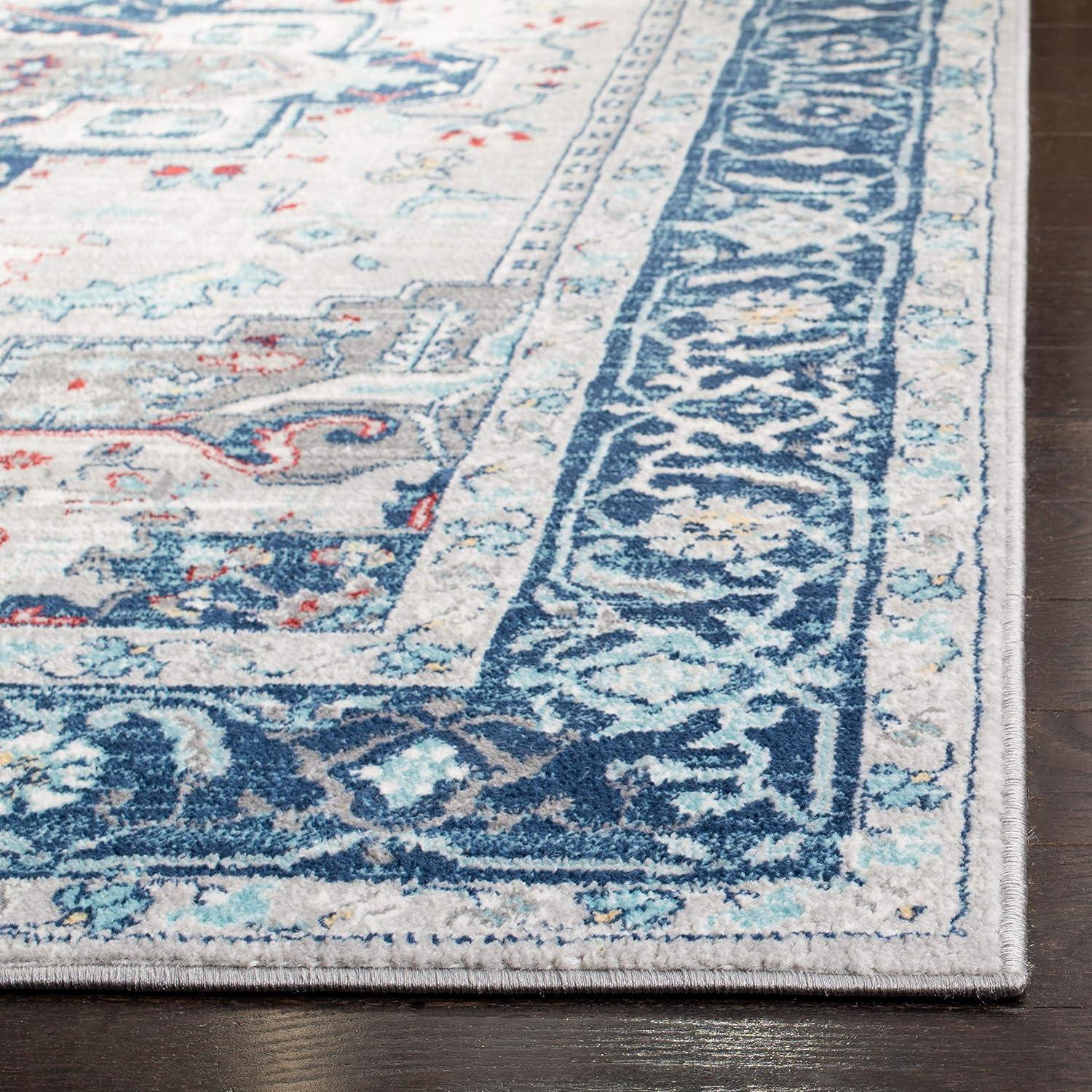 Brentwood BNT811 Power Loomed Area Rug - Light Grey/Blue - 8'x10' - Safavieh.