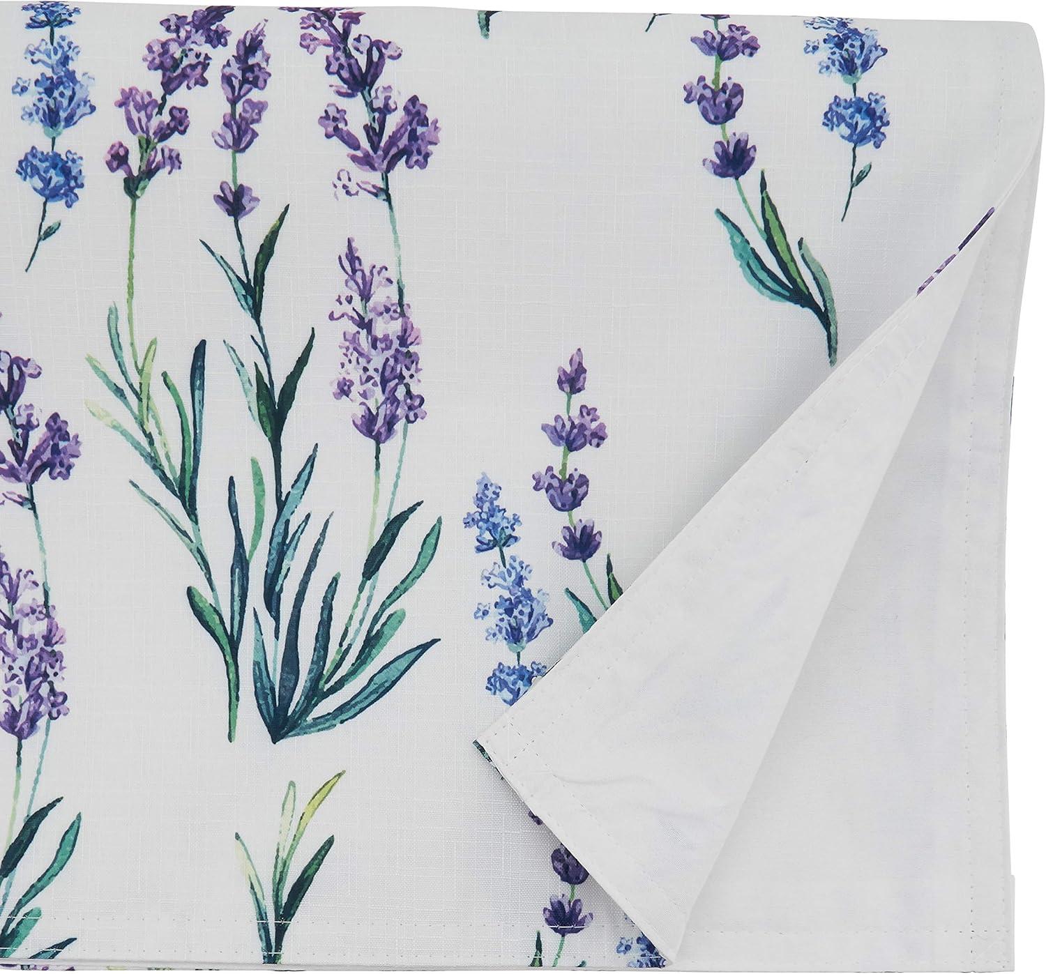 SARO  16 x 90 in. Oblong Table Runner with Lavender Design