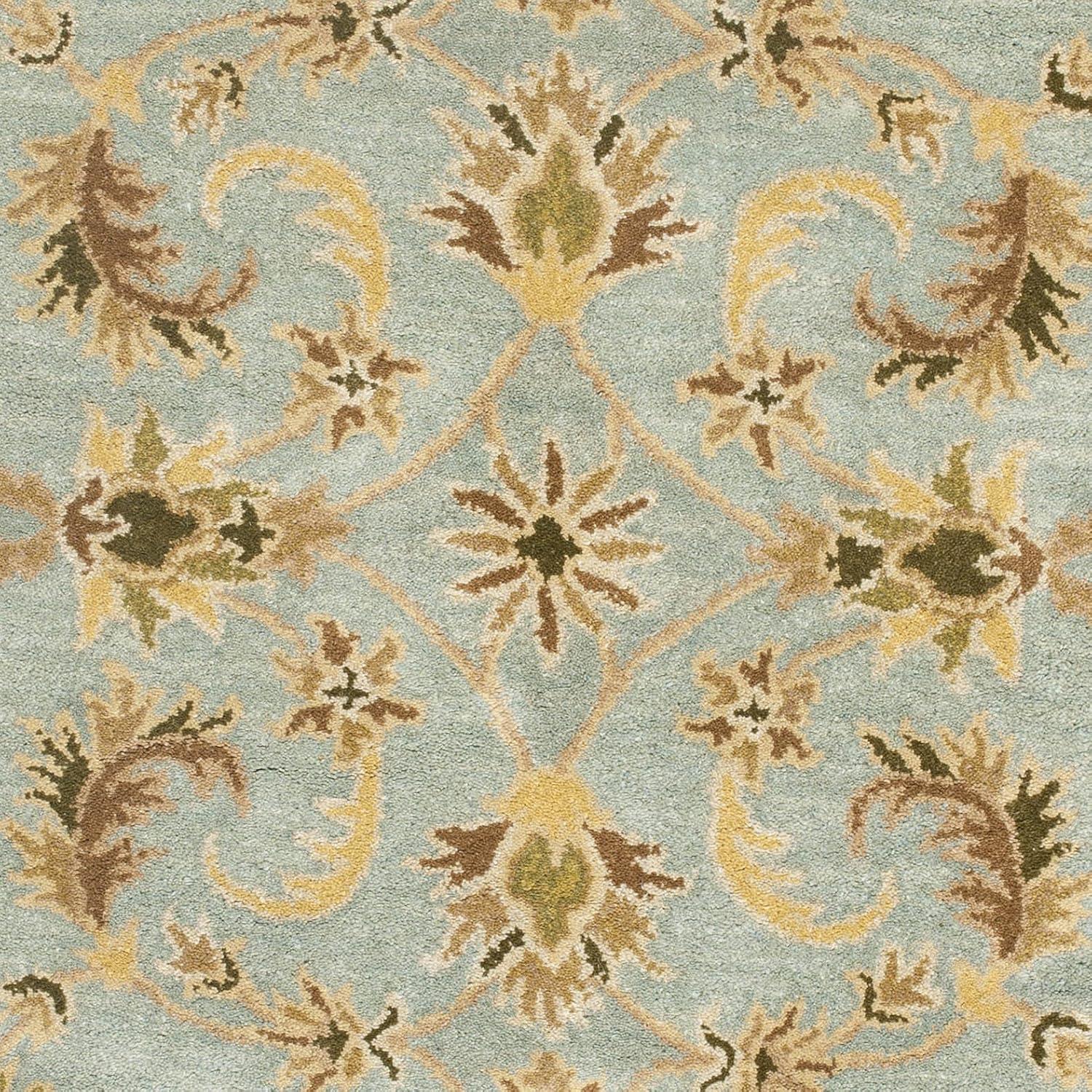 Heritage HG913 Hand Tufted Area Rug - Light Blue/Beige - 4'6"x6'6" Oval - Safavieh.