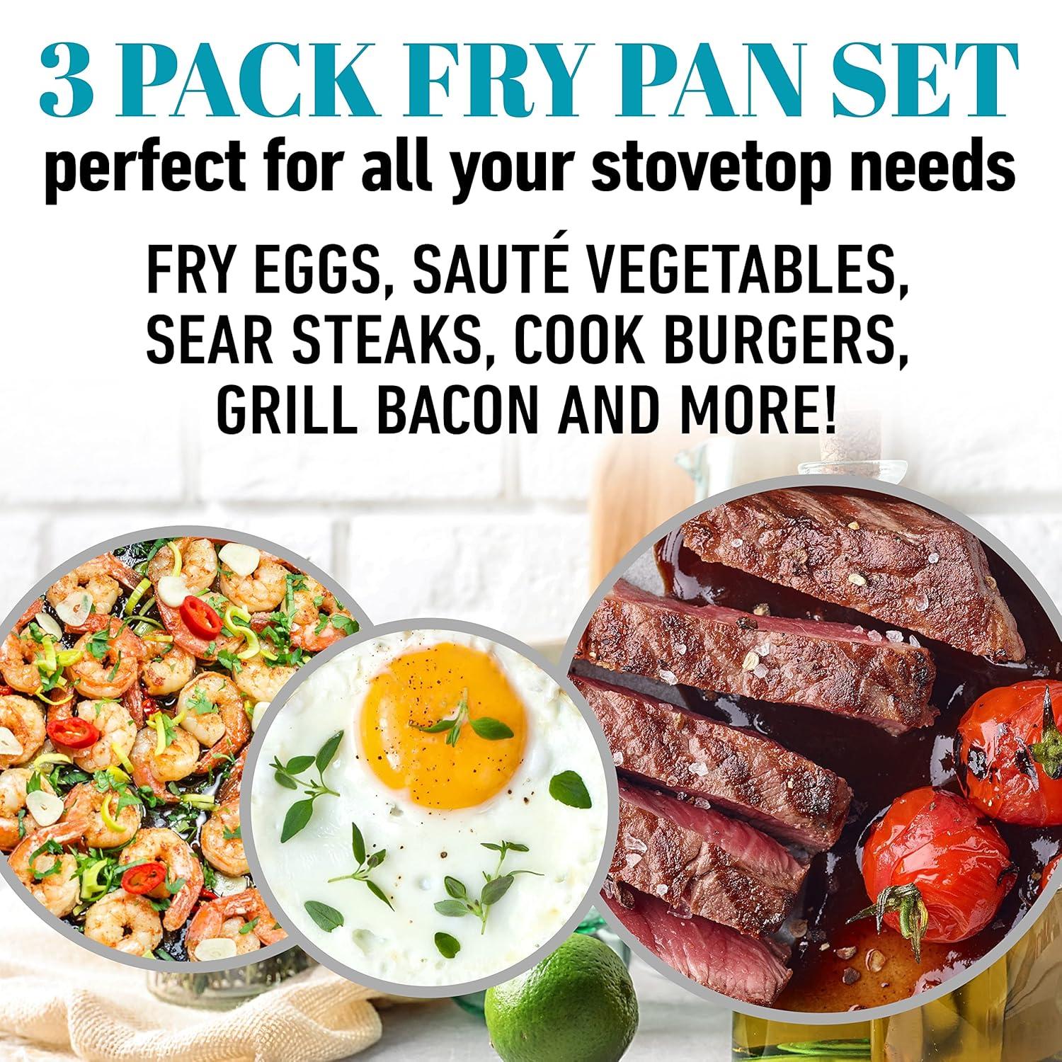 Gotham Steel Gotham Steel Aqua Blue 3 Pack Nonstick Fry Pan Set - 8'' 10'' and 12''