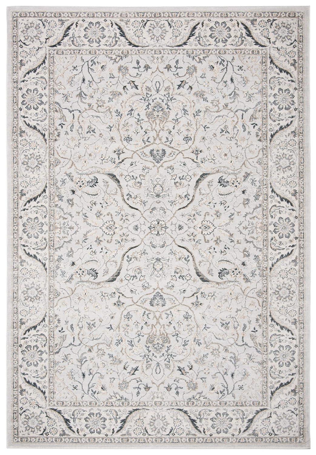 Isabella ISA912 Power Loomed Area Rug - Light Grey/Cream - 6'7"x9' - Safavieh.