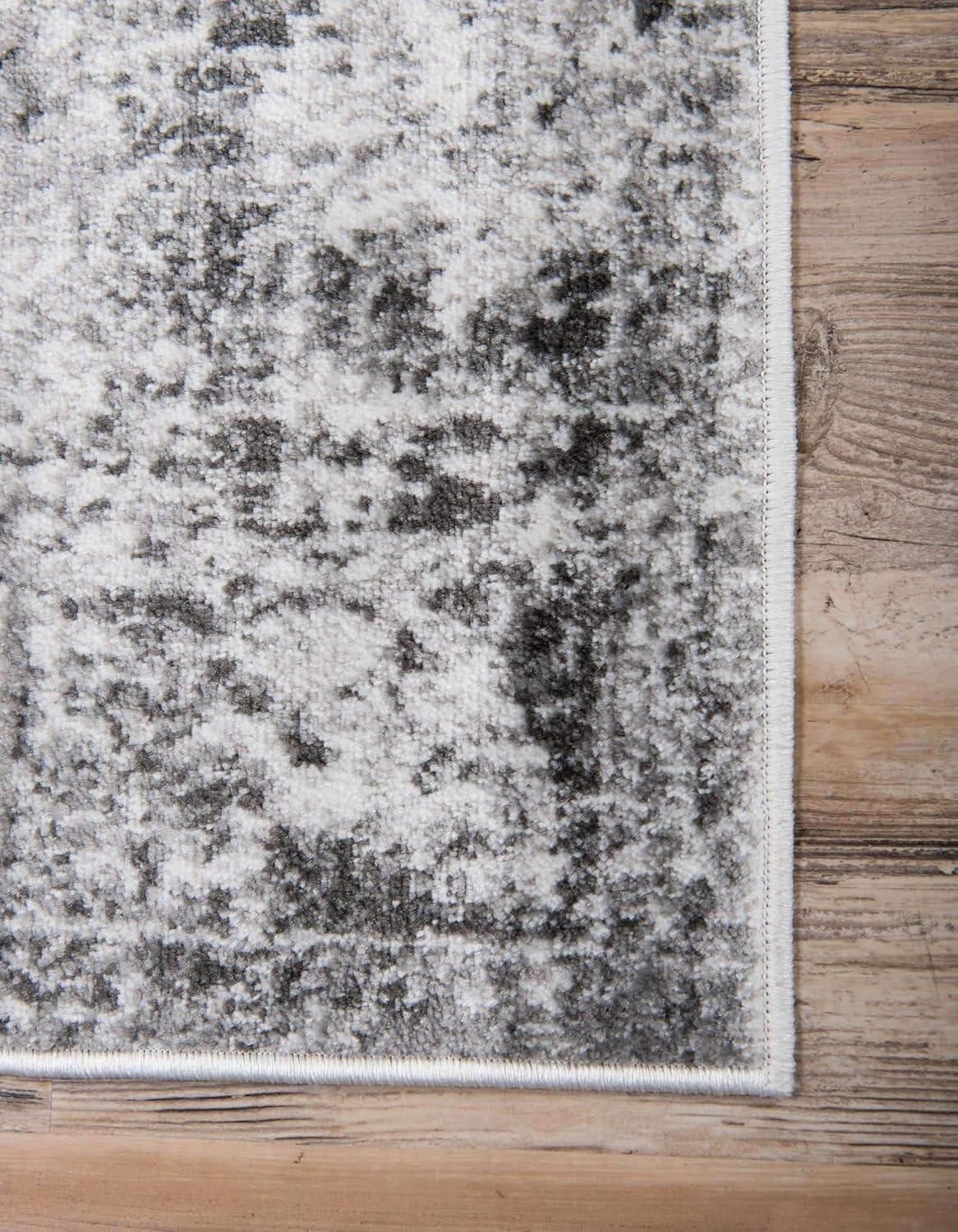 Unique Loom Sofia Collection Area Rug - Casino (5' 3" Square Gray/Beige)