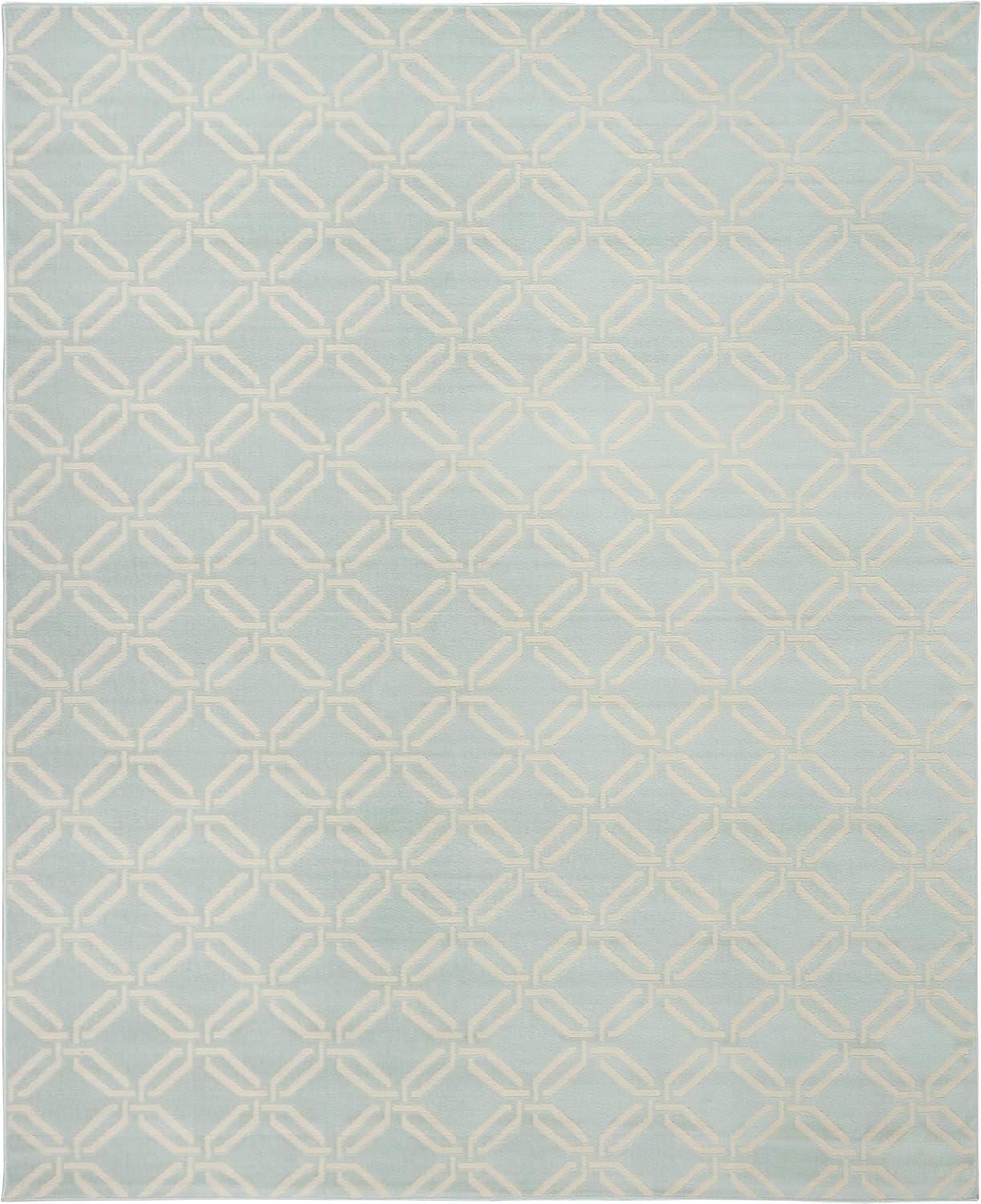 Nourison Jubilant Modern Trellis Green 7'10" x 9'10" Area Rug, (8' x 10')
