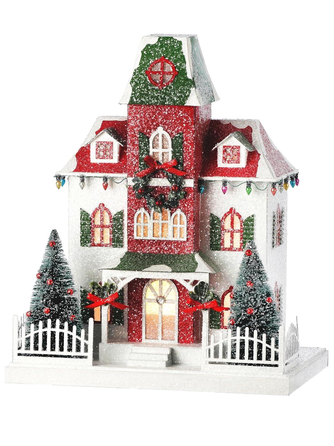 Regency International 12" Led/Bty TMR Crdbrd Xmas Tudor House