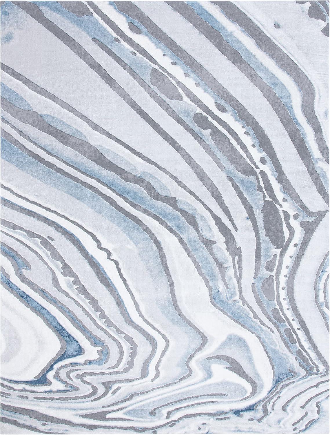 SAFAVIEH Craft Millse Abstract Swirls Area Rug, Blue/Grey, 6'7" x 9'