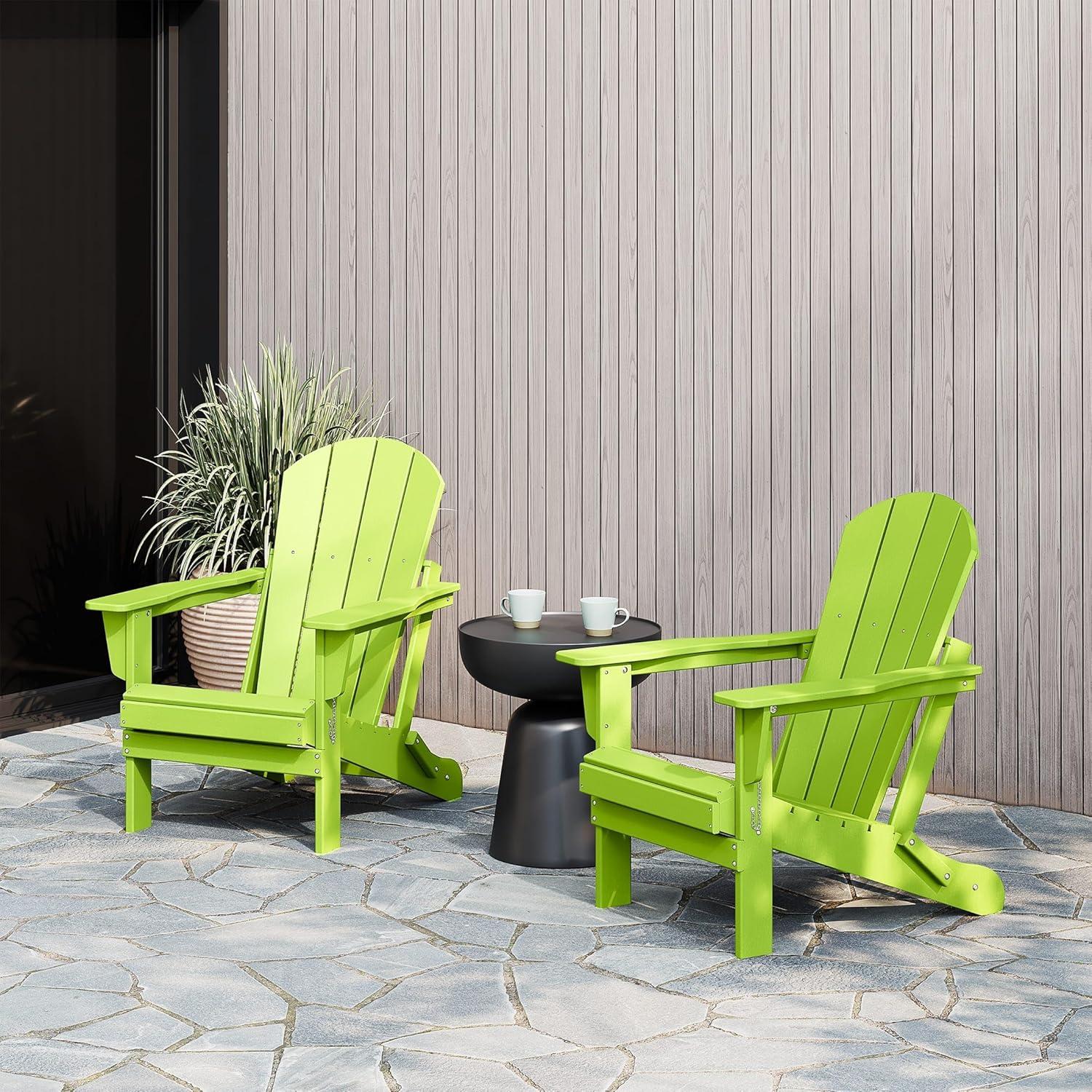 WestinTrends Malibu HDPE Outdoor Patio Folding Poly Adirondack Chair