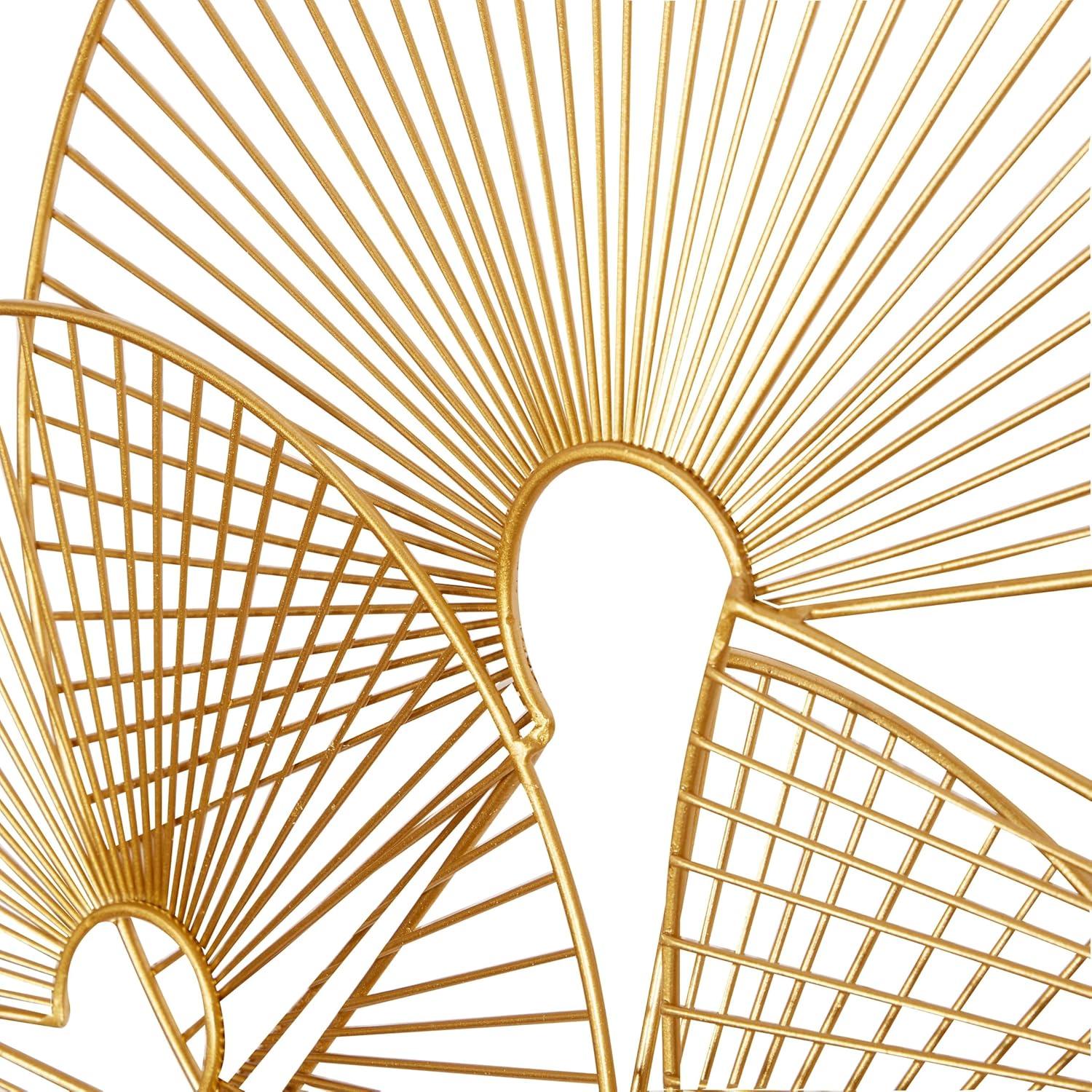 CosmoLiving by Cosmopolitan Gold Metal Half Moon Sunburst Wall Decor