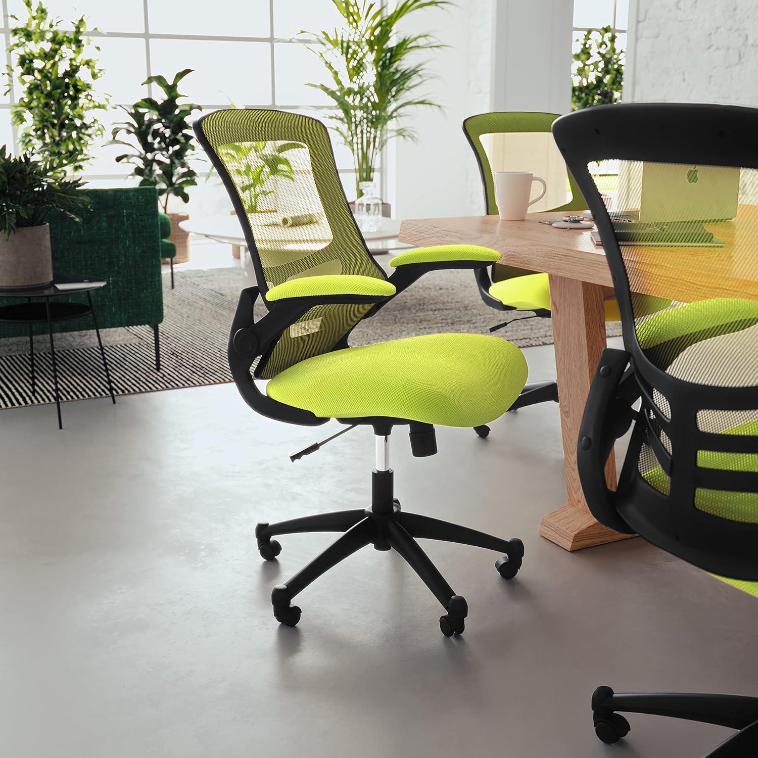 Jayetta Mid-Back Mesh Swivel Ergonomic Office Chair with Flip-Up Arms