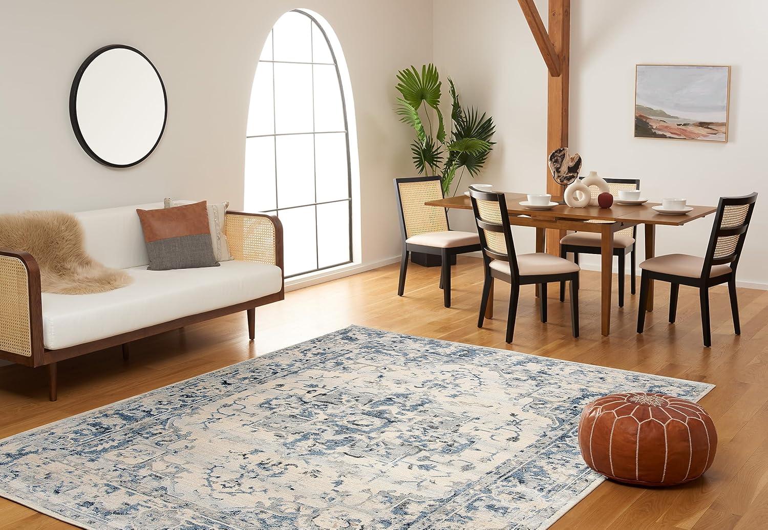 Charleston CHL411 Loomed Indoor Area Rug - Ivory/Navy - 9'x12' - Safavieh