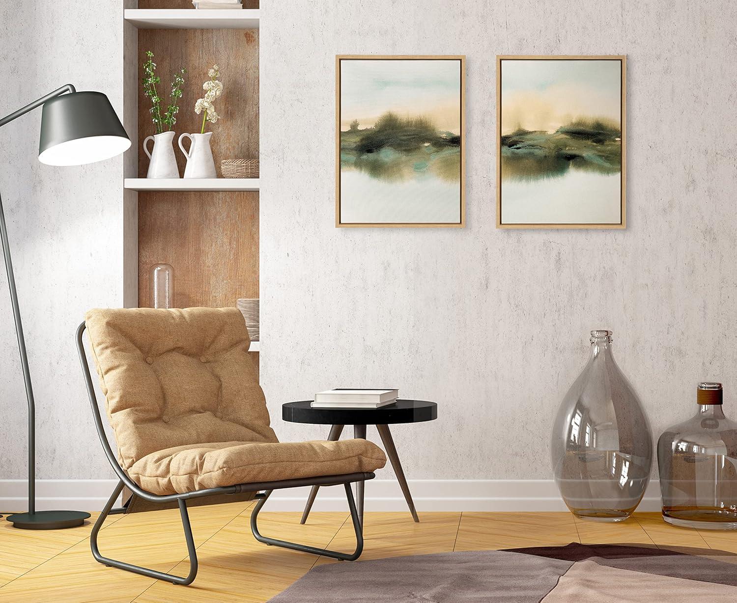 Kate & Laurel All Things Decor (Set of 2) 18"x24" Sylvie Meadows Framed Canvas by Amy Lighthall Natural: Tranquil Digital Art