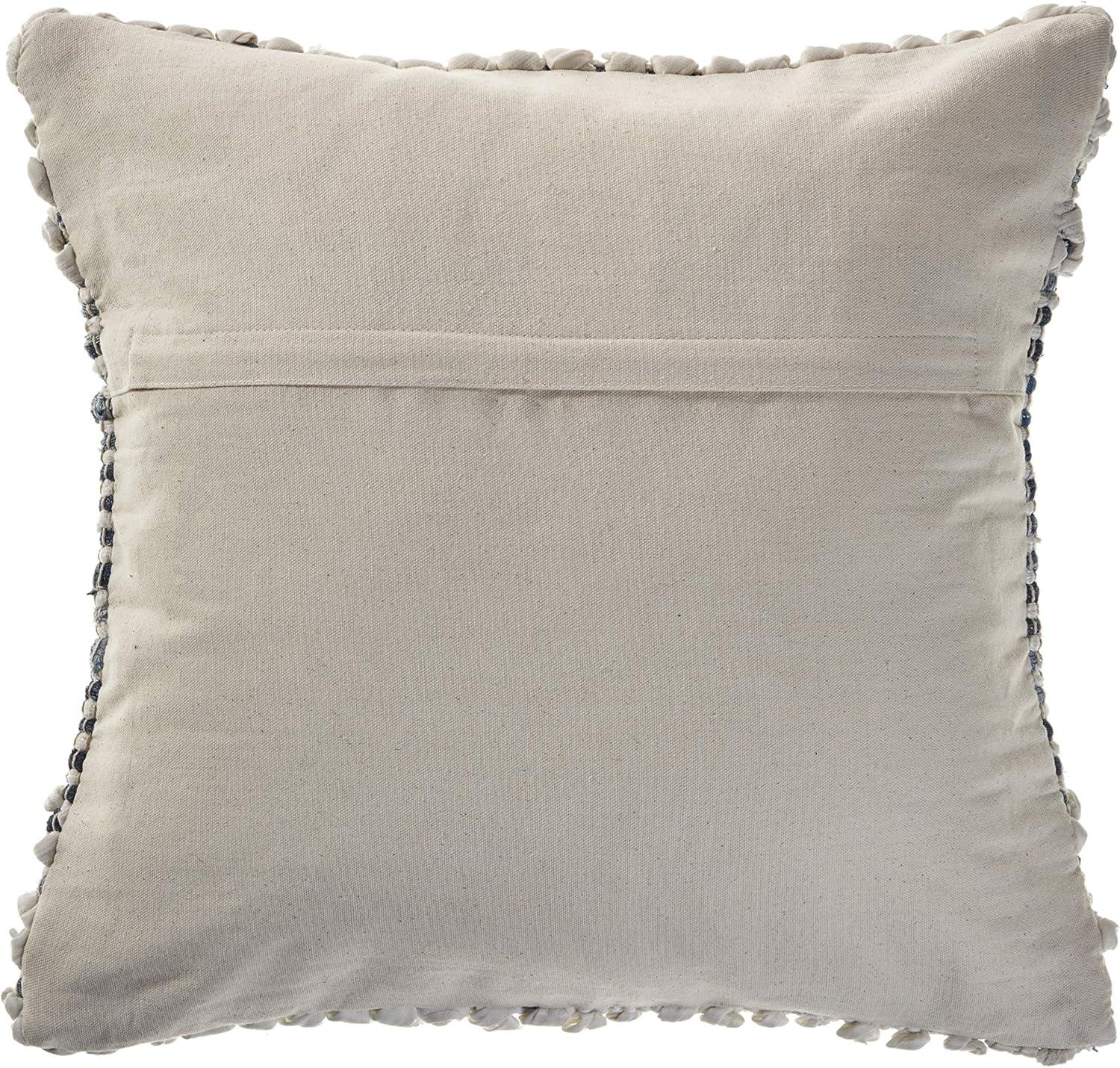 Ox Bay Bold Textured Navy Blue / Ivory 18" x 18" Throw Pillow