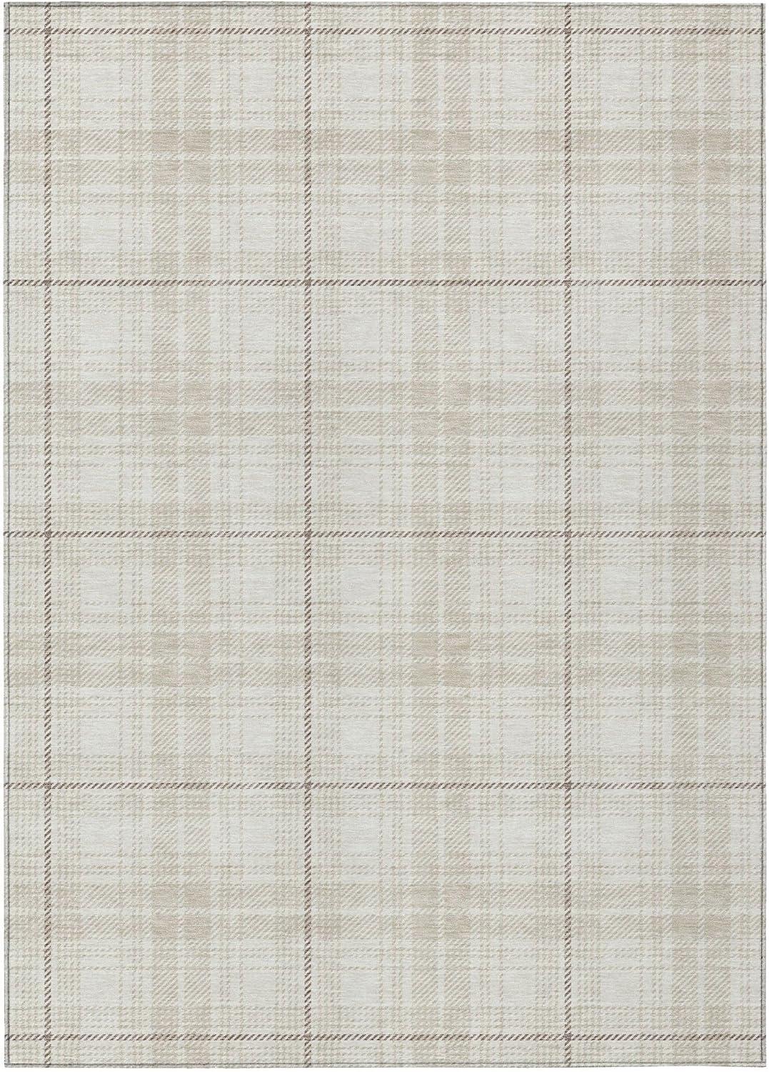 Machine Washable Indoor/Outdoor Chayden ACN993 Ivory 5' x 7'6" Rug