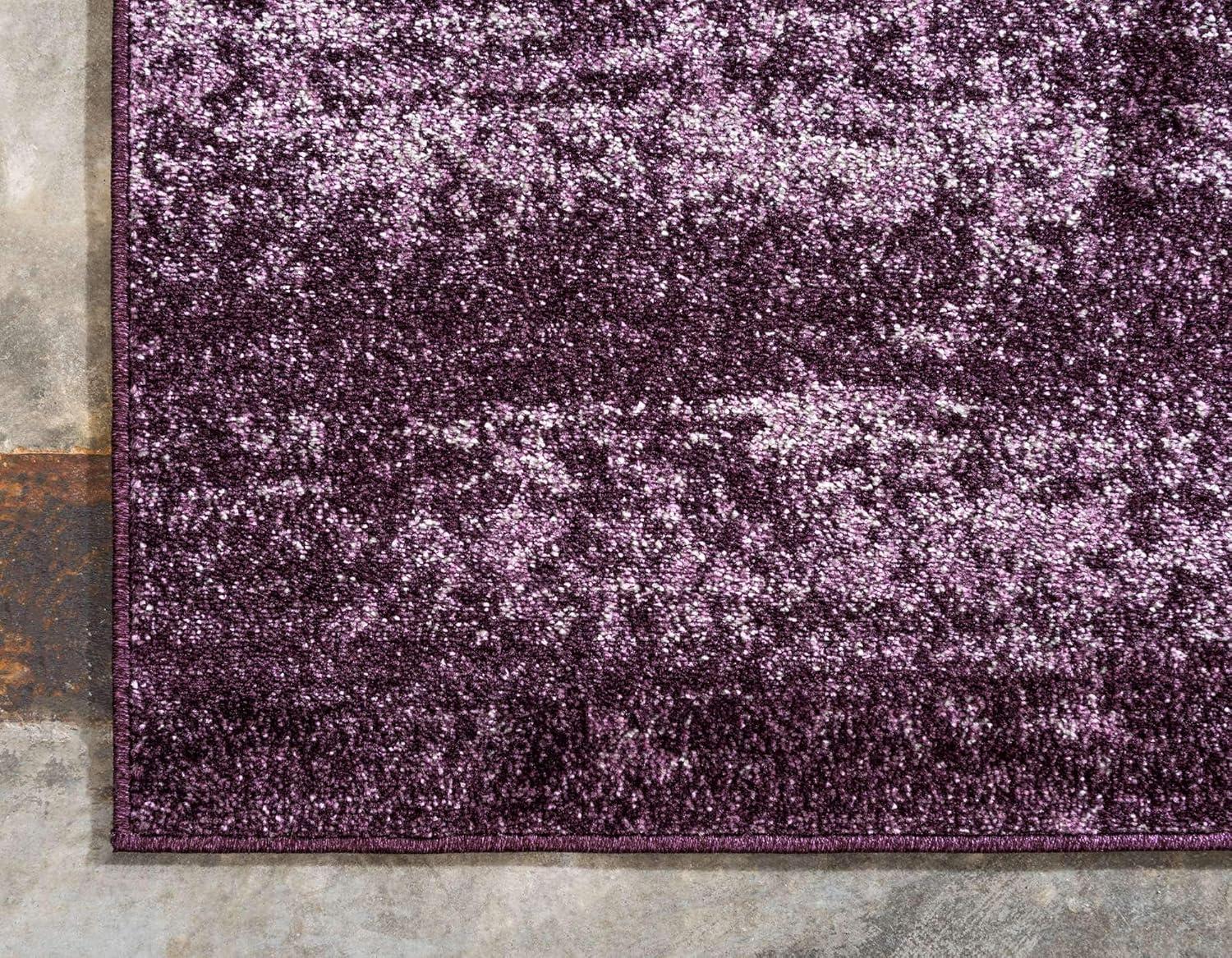 Violet Gradient Low Pile Rectangular Area Rug