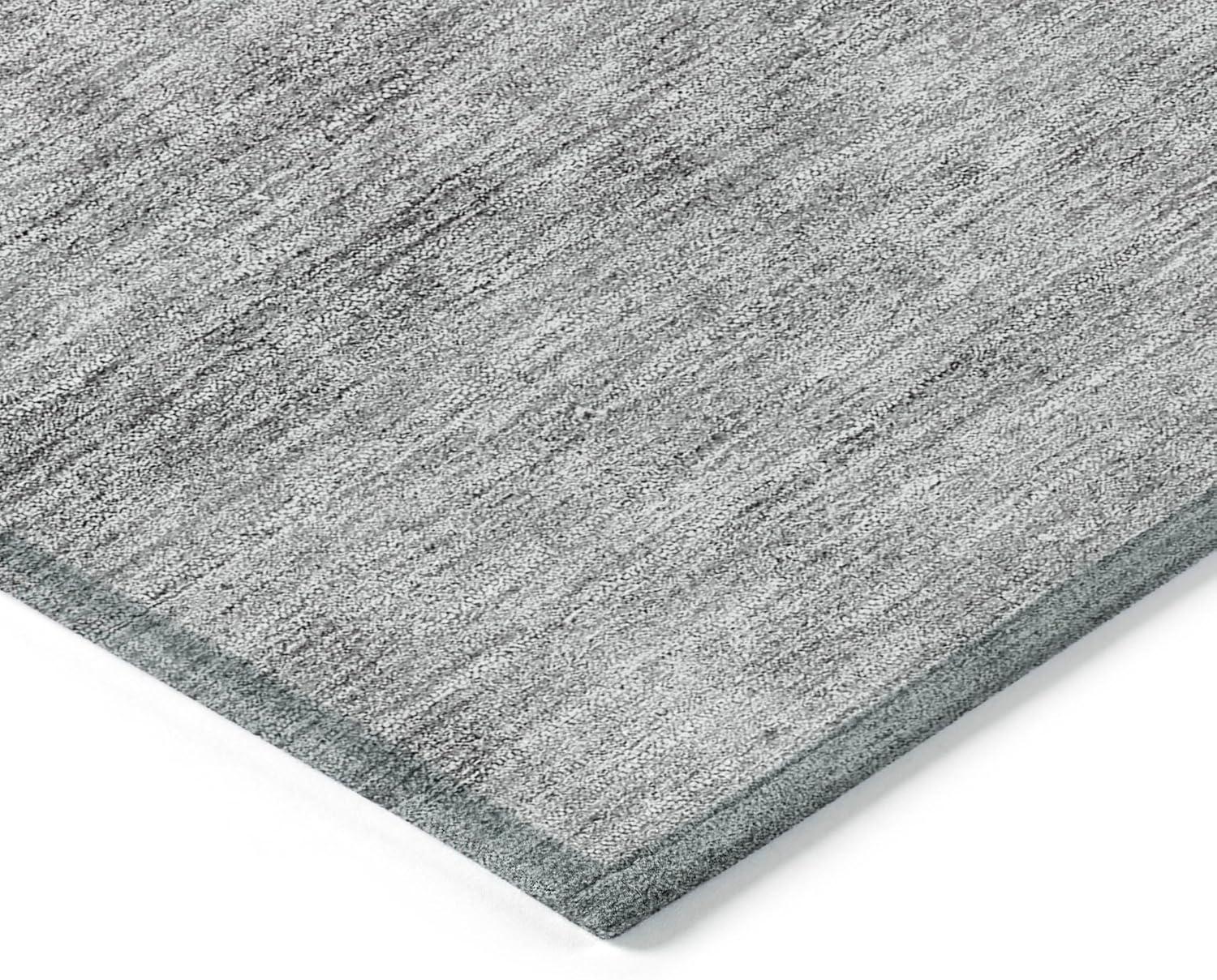 Charcoal Abstract Flat Woven Synthetic Runner Rug 2'3" x 7'6"