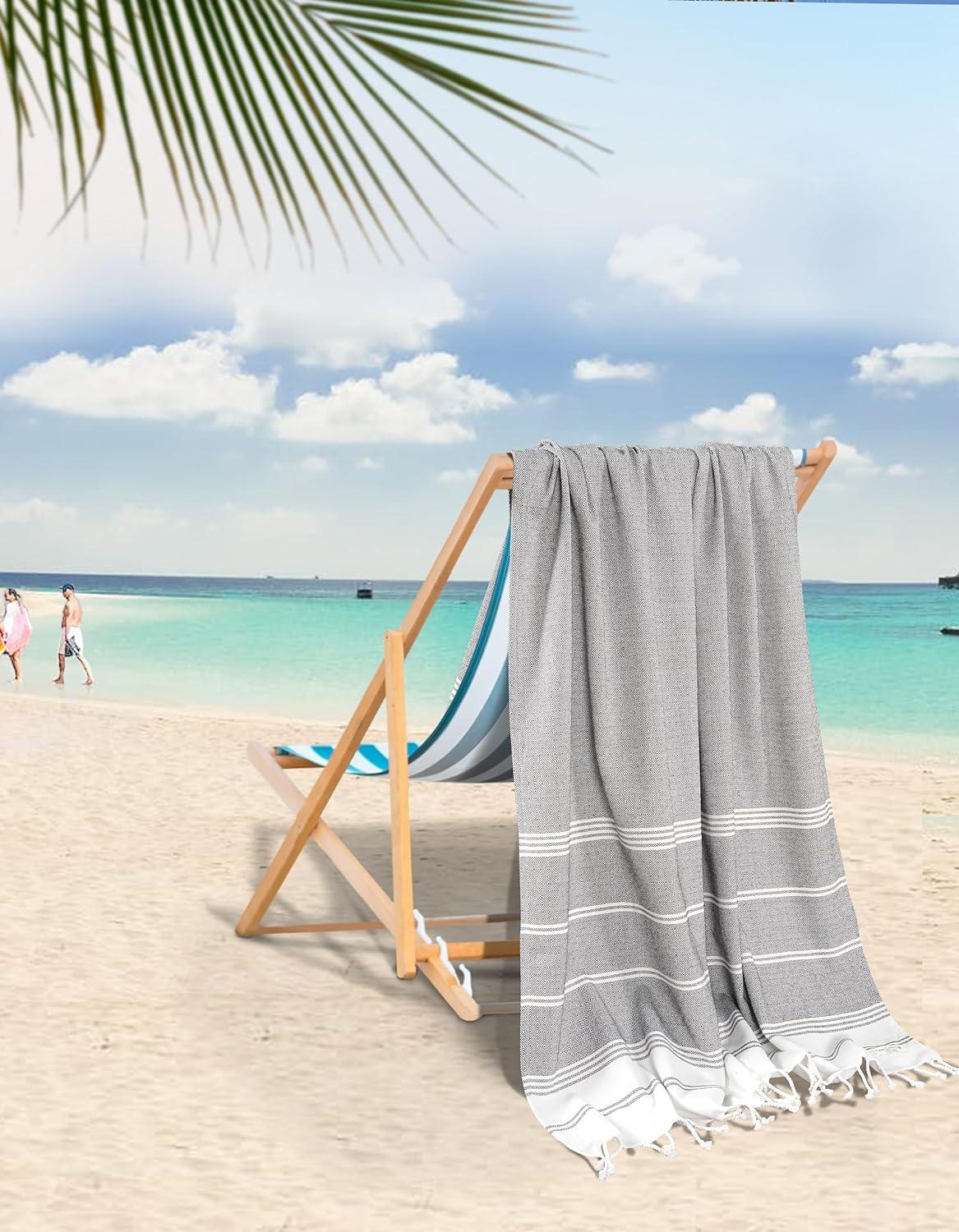 Oversized Multicolor Cotton Quick Dry Beach Towels 6-Pack