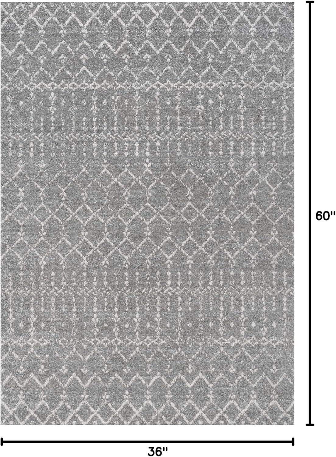 JONATHAN Y Moroccan HYPE Boho Vintage Diamond Gray/Ivory 3 ft. x 5 ft. Area Rug