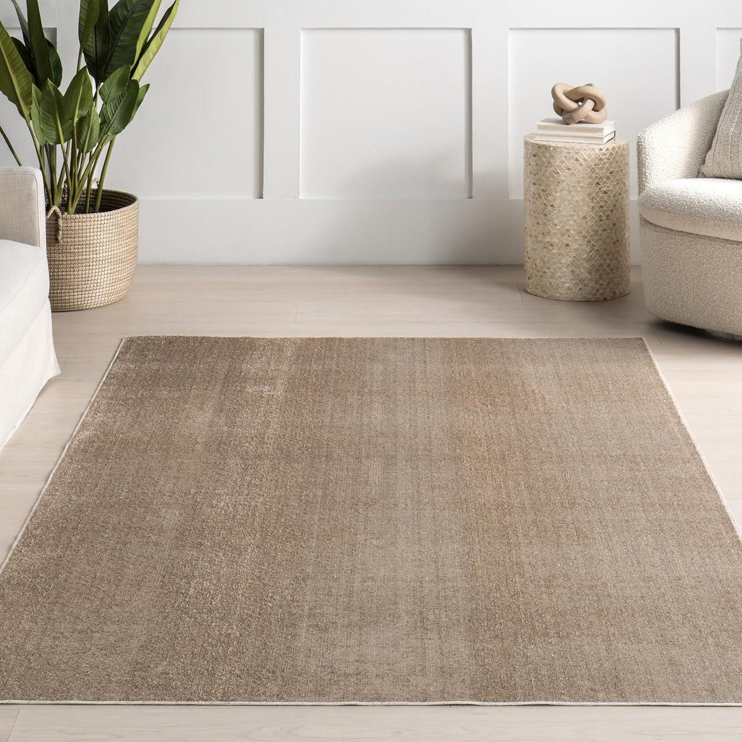 Nuloom Alena Solid Machine Washable Indoor Area Rug