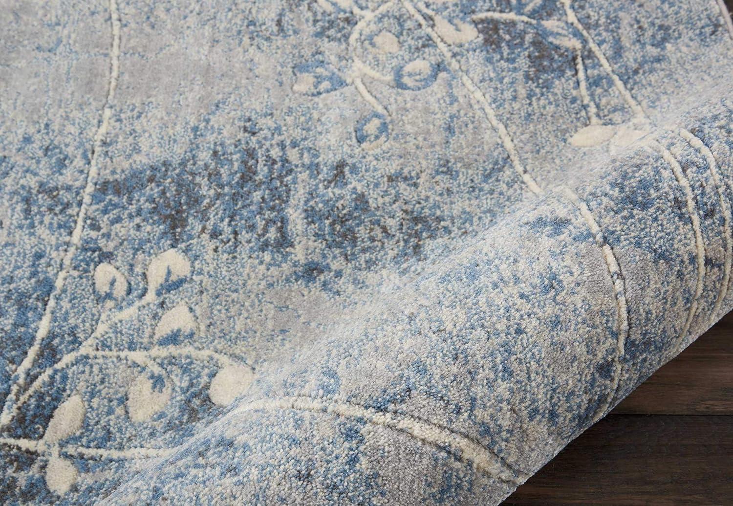 Nourison Somerset Nature Silver/Blue 2'6" x 4' Area Rug, (3x4)