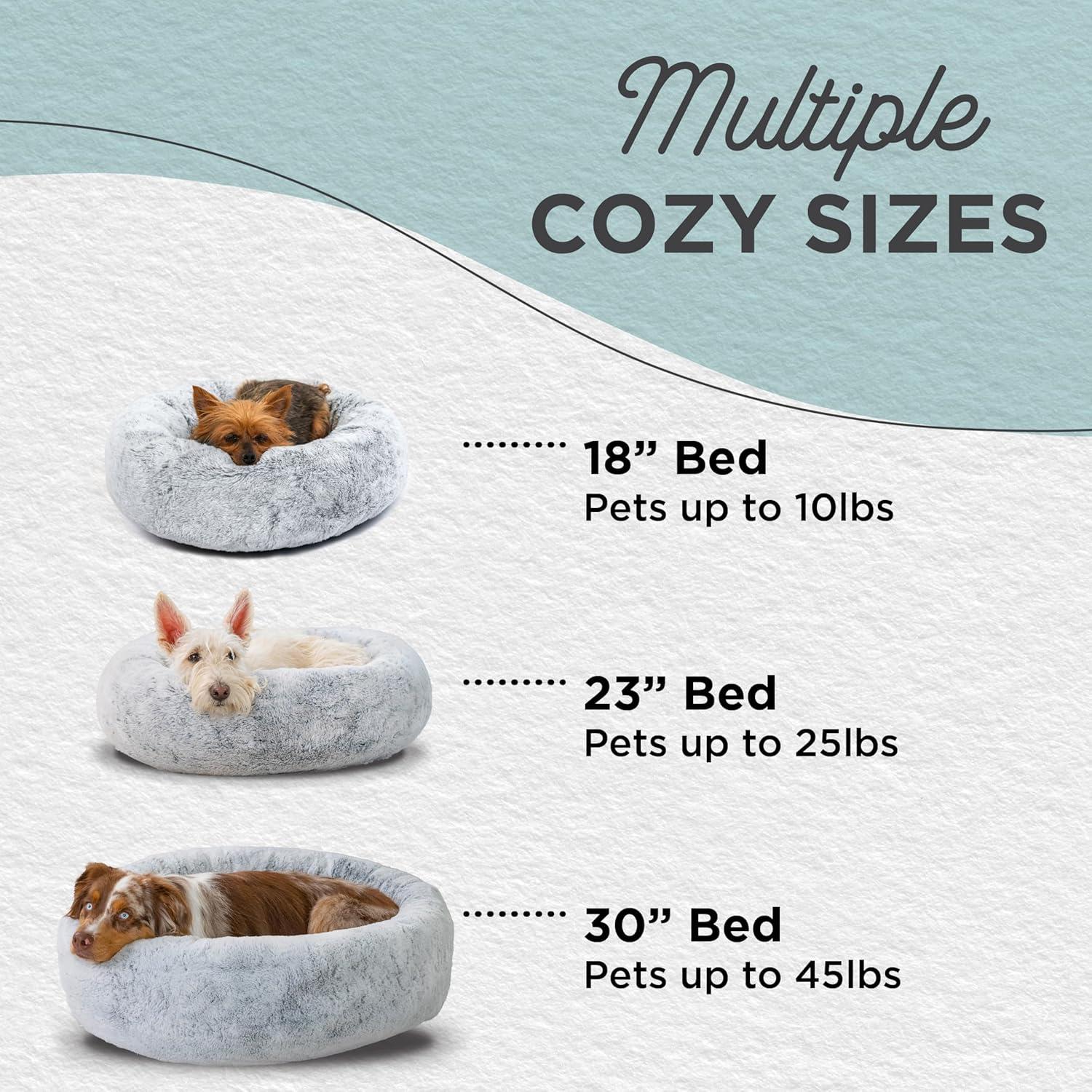 Best Friends By Sheri Best Friends by Sheri SnuggleSoft Faux Fur Memory Foam Calming Donut Bed