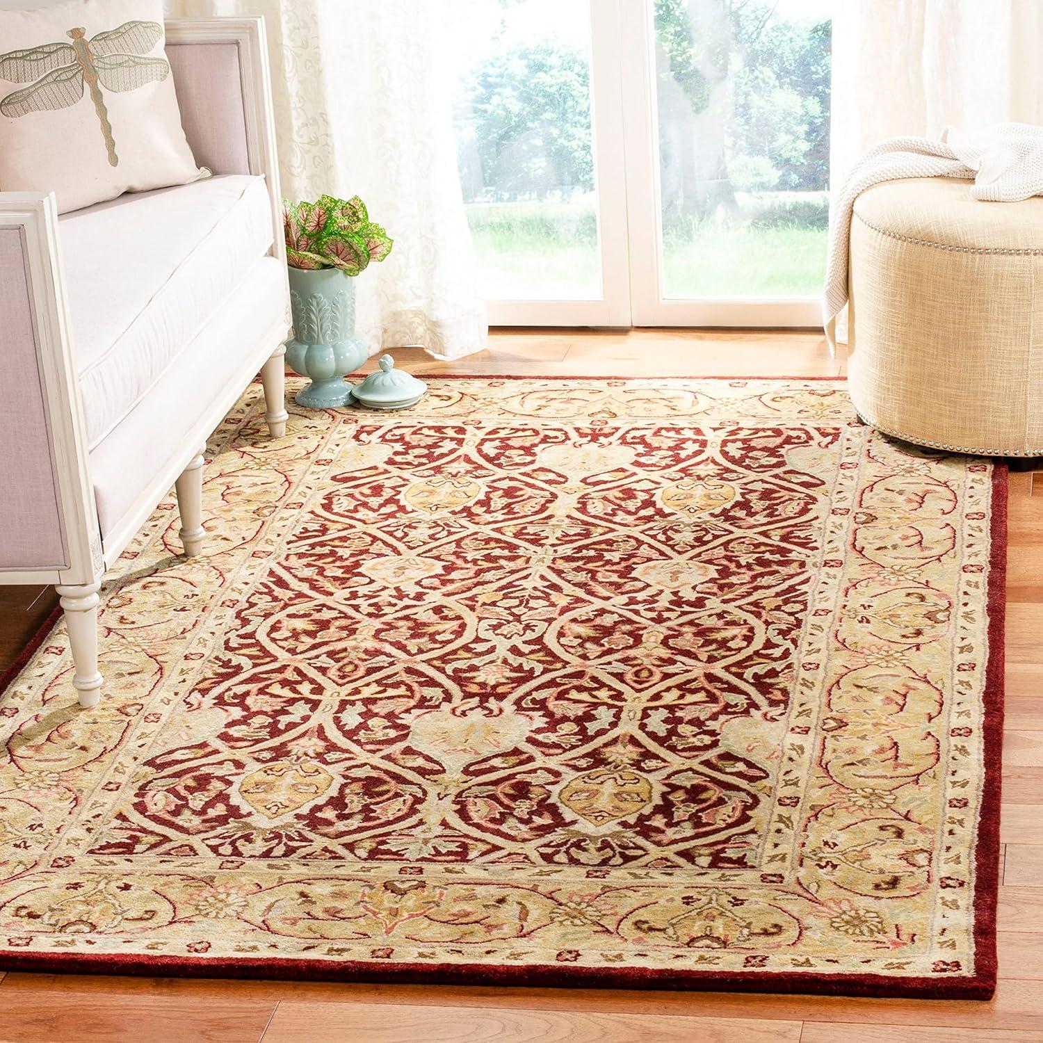 SAFAVIEH Persian Legend Amy Floral Bordered Wool Area Rug, Ivory/Rust, 3' x 5'