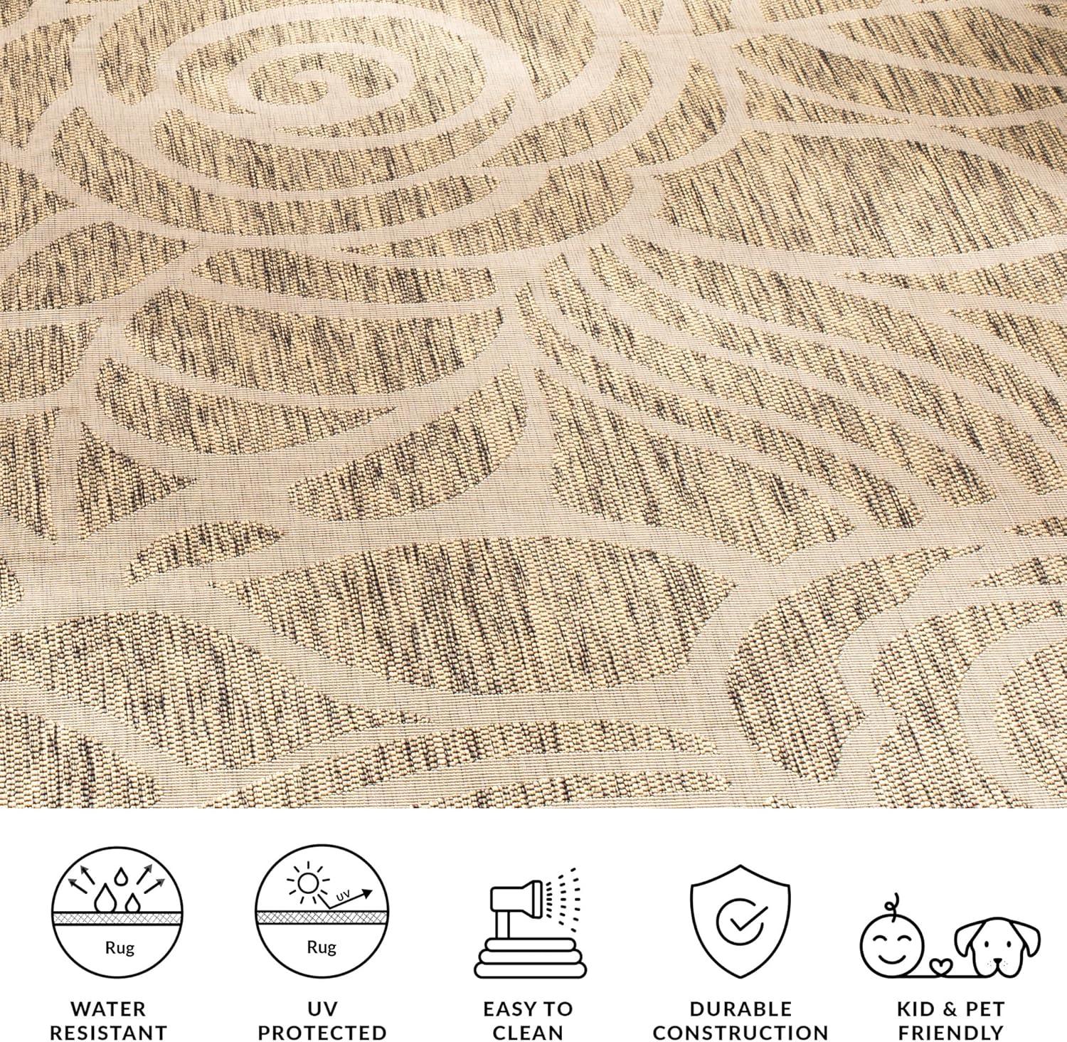 Courtyard CY5141 Power Loomed Indoor/Outdoor Area Rug - Coffee/Sand - 5'3"x7'7" - Safavieh.