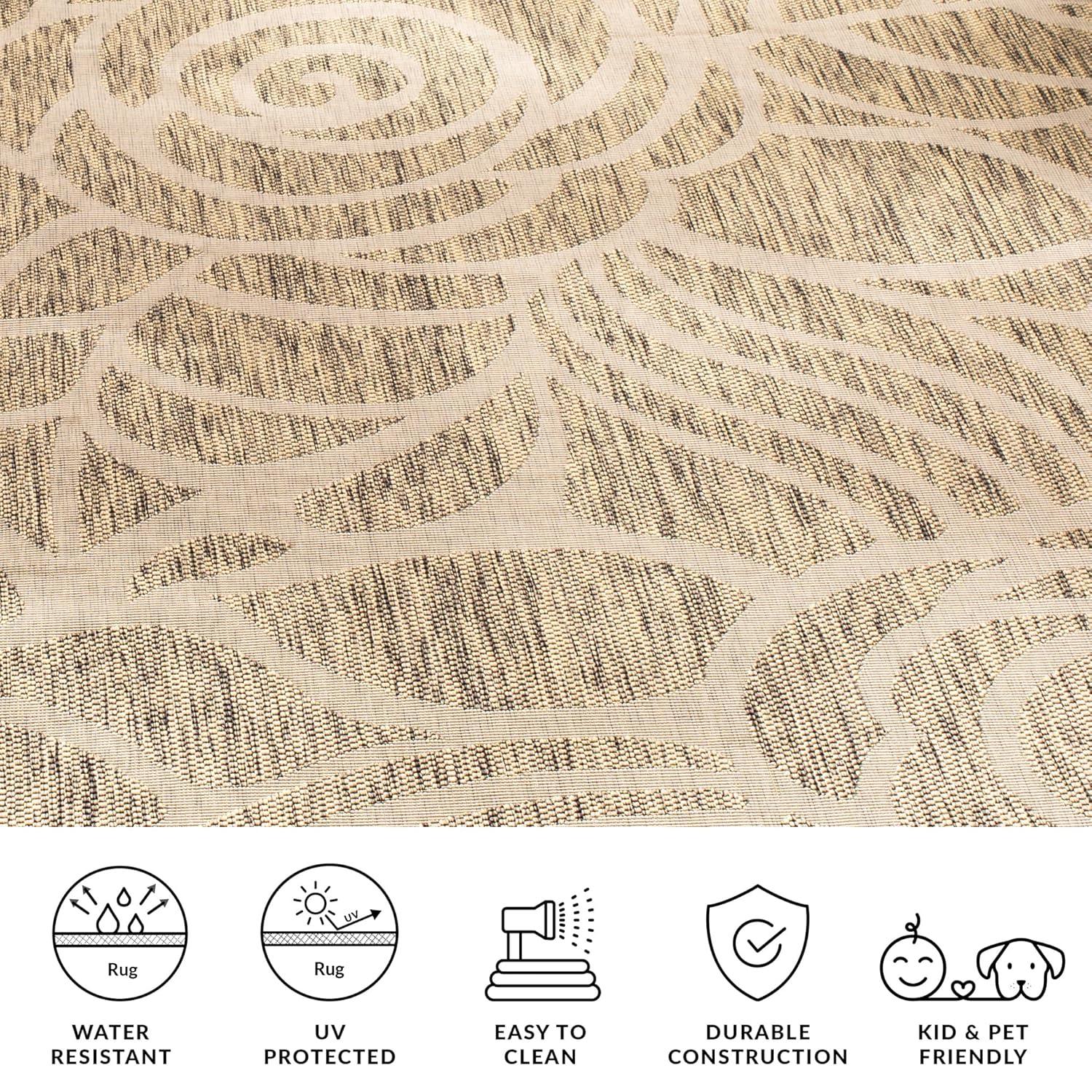 Courtyard CY5141 Power Loomed Indoor/Outdoor Area Rug - Coffee/Sand - 5'3"x7'7" - Safavieh.