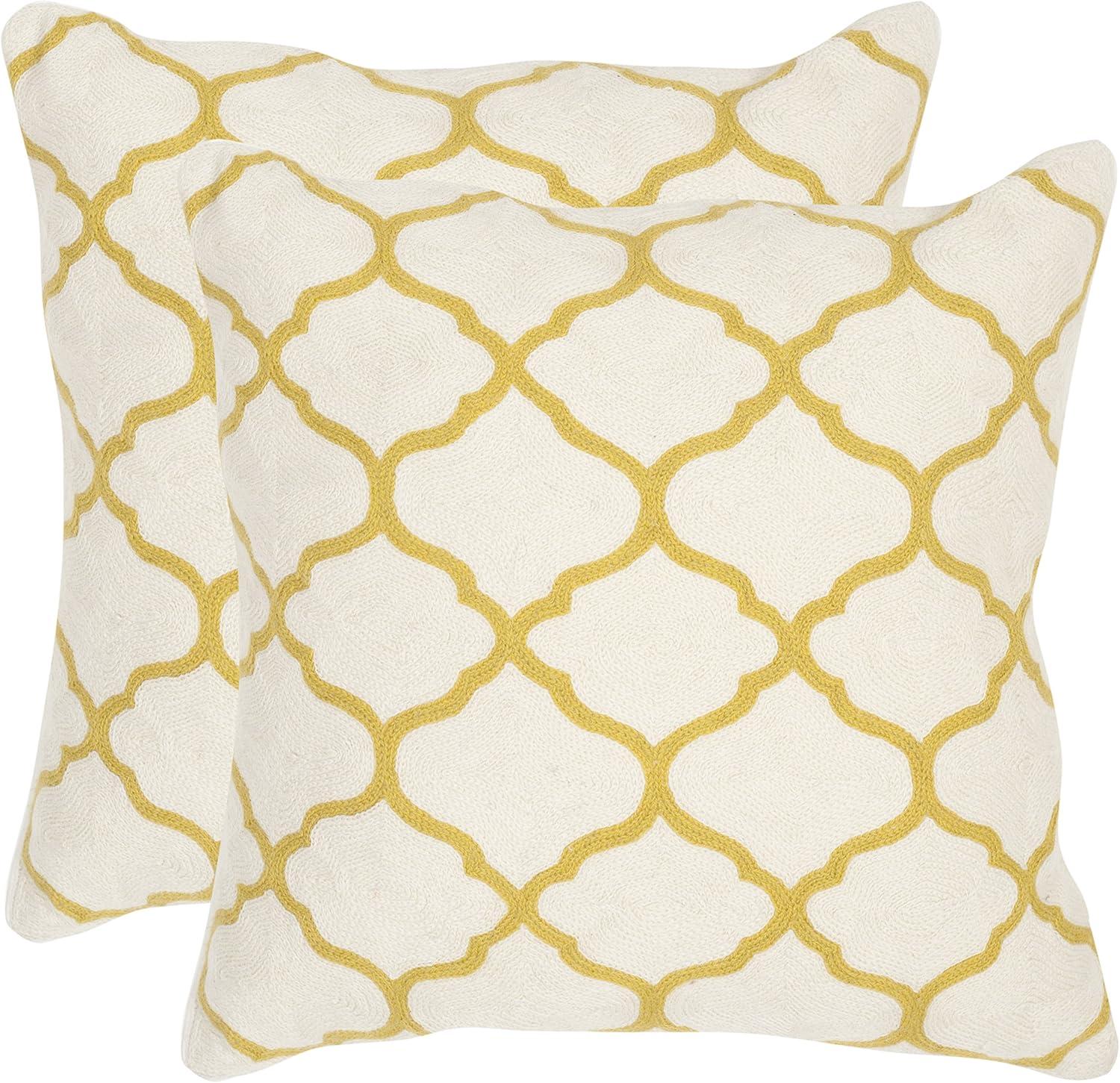Safavieh Geometric Feather Reversible Throw Pillow (Set of 2)