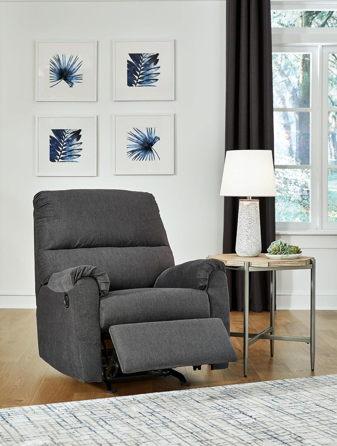 Gunmetal Gray Contemporary Rocker Recliner