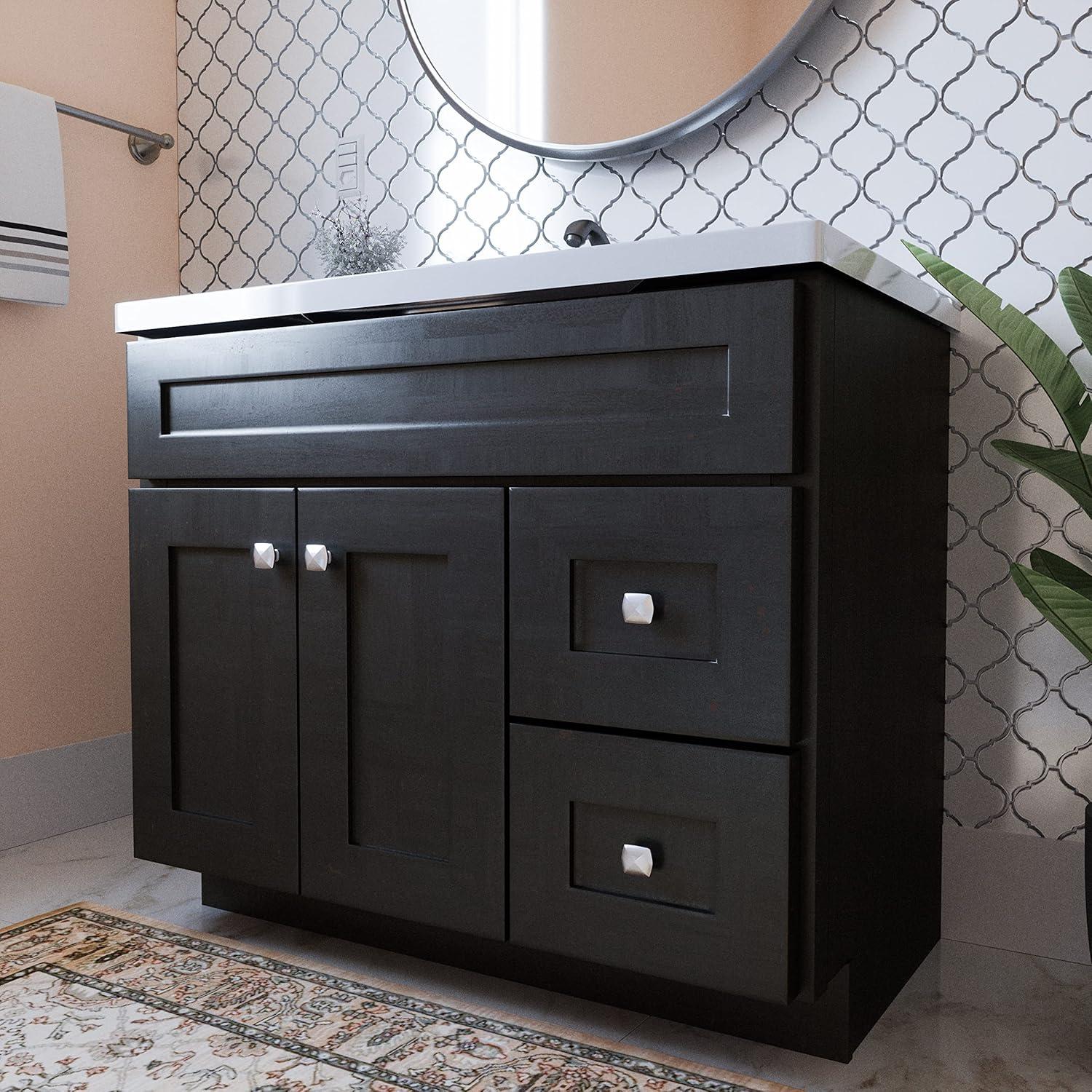 Design House Brookings 36 Inch Bathroom Vanity, Ready to Assemble, Solid Wood, Sherwin Williams – Design House, 587097
