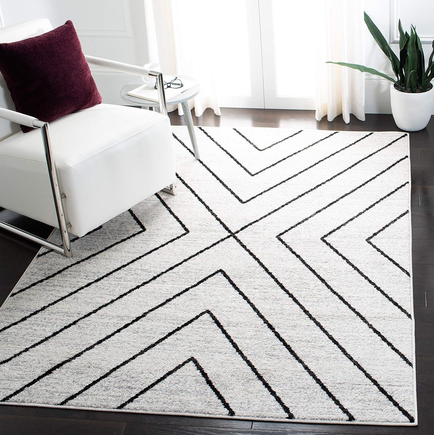 Adirondack ADR251 Machine Made Indoor Area Rug - Ivory/Grey - 10'x14' - Safavieh