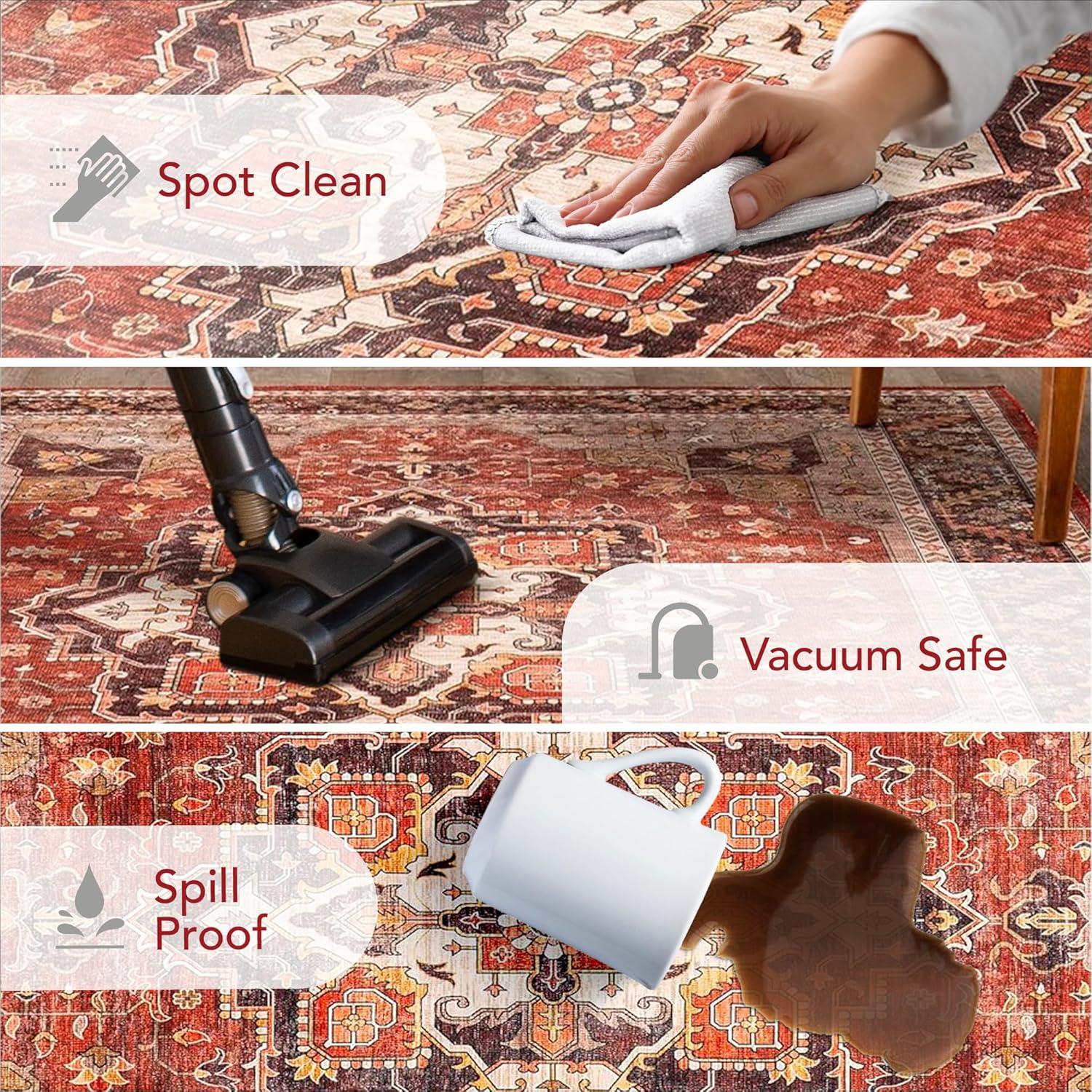 Nuloom Hera Medallion Spill Proof Machine Washable Indoor Area Rug