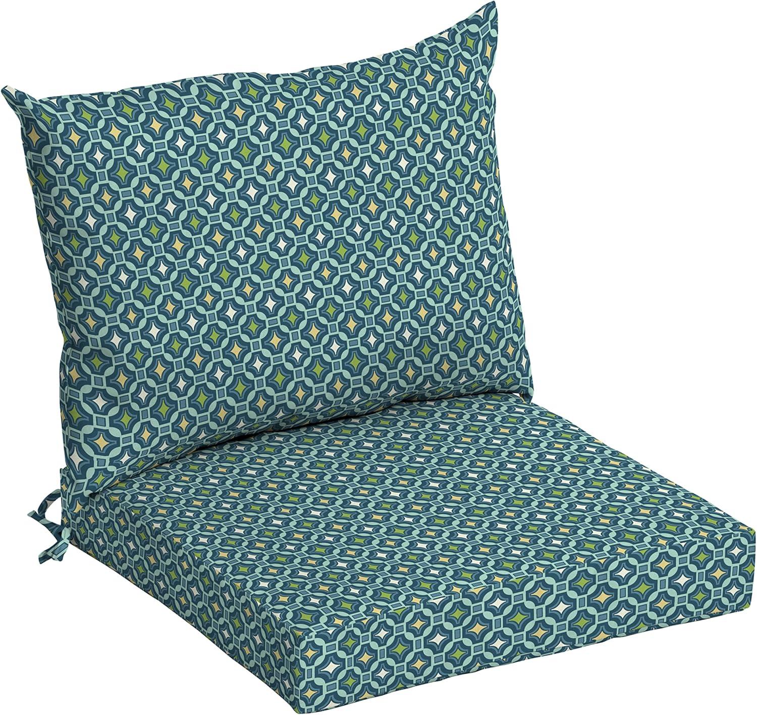 ARDEN Outdoor Dining Chair Cushion Set 21 x 21, Aqua Leala