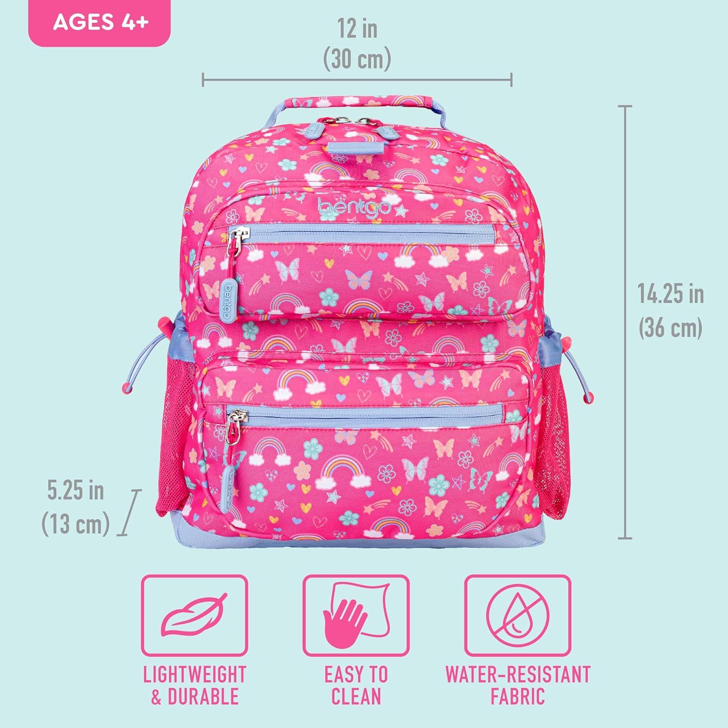 Bentgo Kids' 14.25" School Backpack - Rainbows and Butterflies