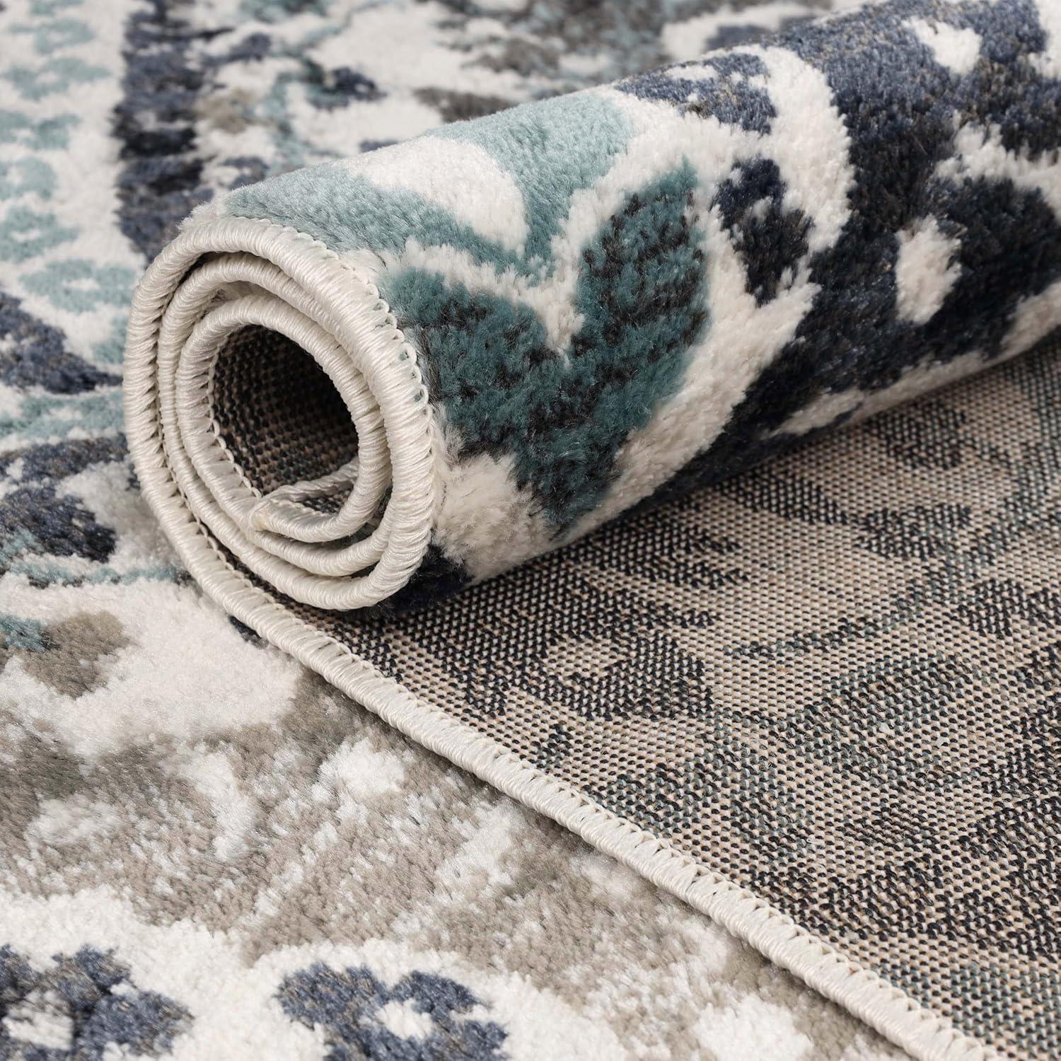 Superior Augusta Oriental Indoor Area Rug, 5' x 8', Deep Royal