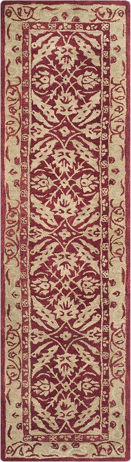 Anatolia AN583 Hand Tufted Indoor Runner Rug - Red/Ivory - 2'3"x8' - Safavieh