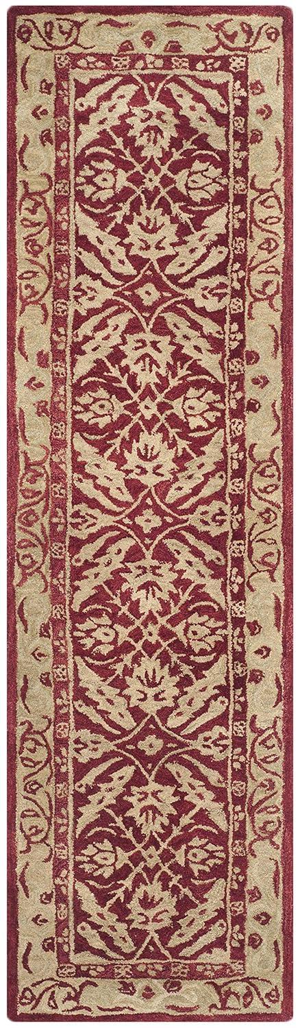 Anatolia AN583 Hand Tufted Indoor Runner Rug - Red/Ivory - 2'3"x8' - Safavieh