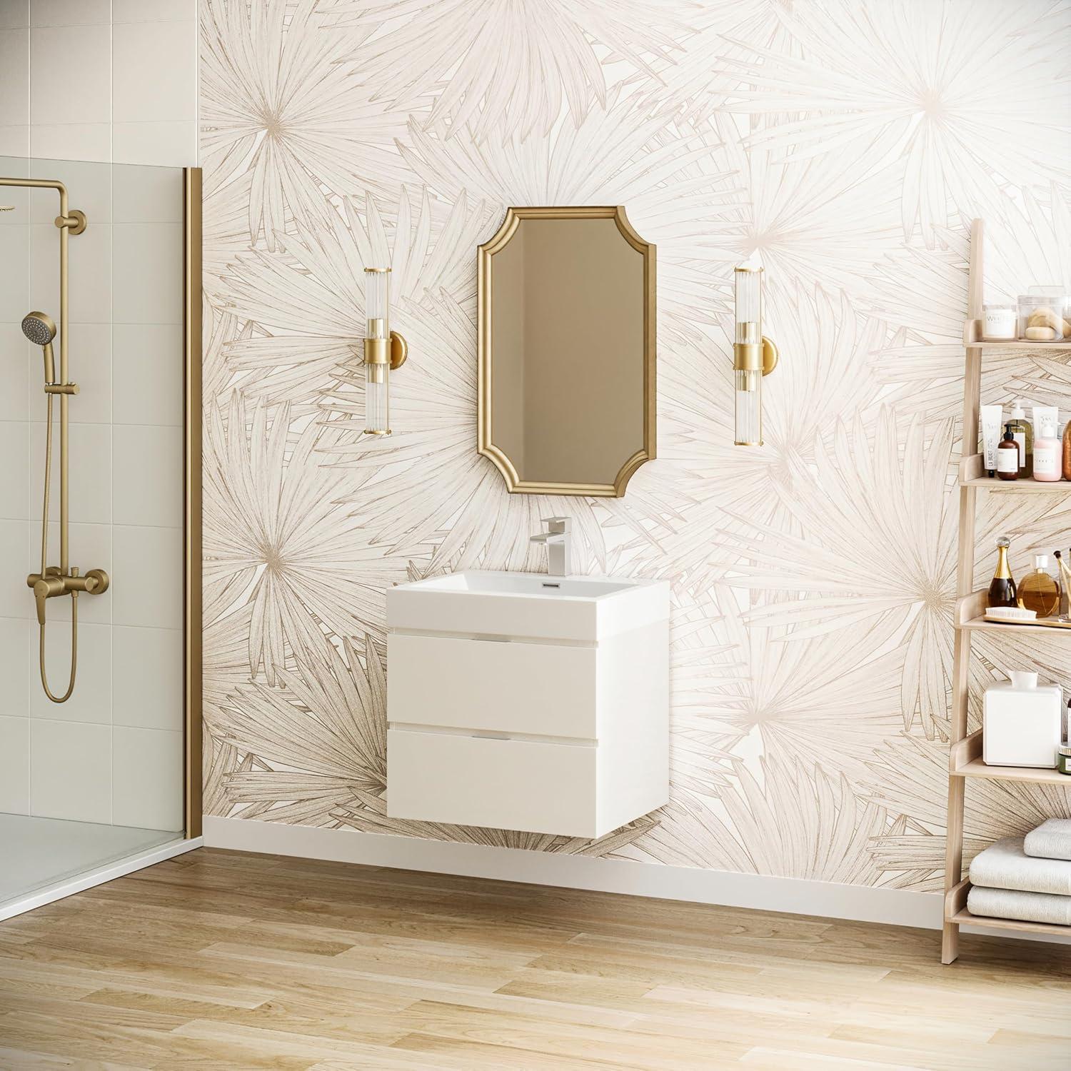 Valencia 24" Wall Mount Single Sink Bathroom Vanity with Top and Sink (Faucet Not Included)