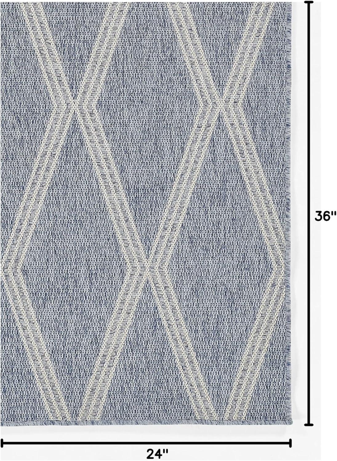 Momeni 2'x3' Hampton Ozzy Machine Loomed Indoor/Outdoor Accent Rug Blue