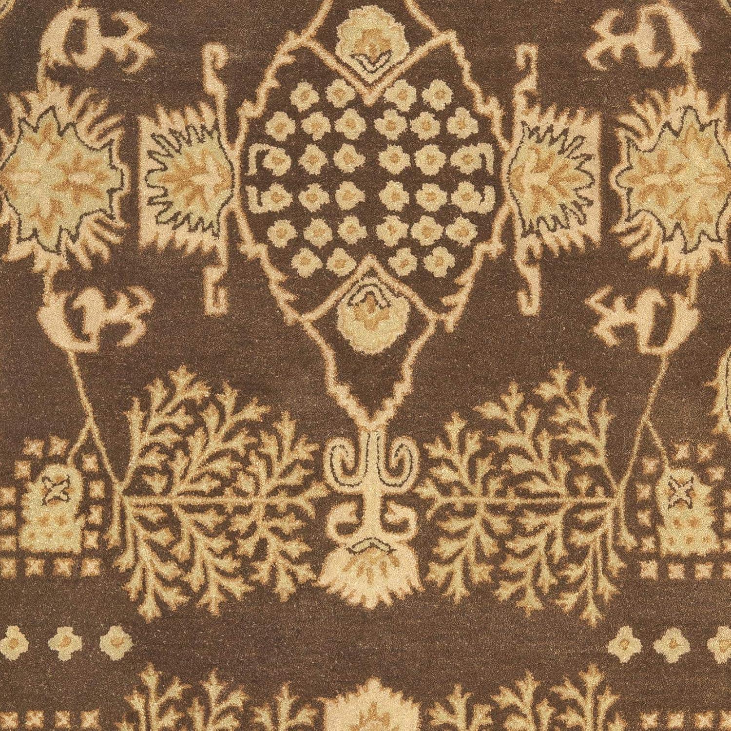 SAFAVIEH Bergama Tarah Alfombra de Lana Tradicional, Marrón / Verde, 4 'x 6'