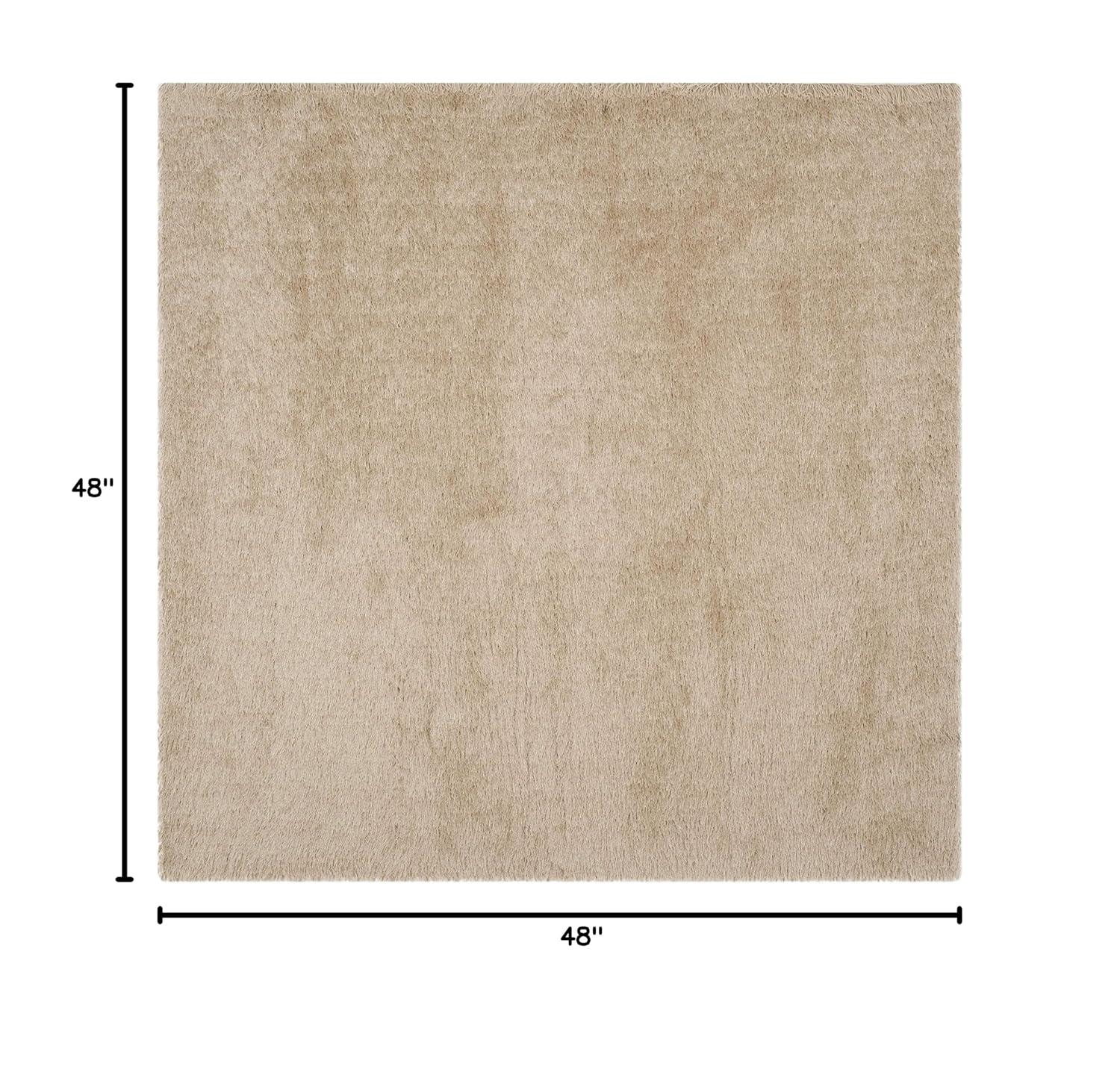 Venice Shag SG256 Hand Tufted Indoor Accent Rug - Champagne - 4'x4' - Safavieh